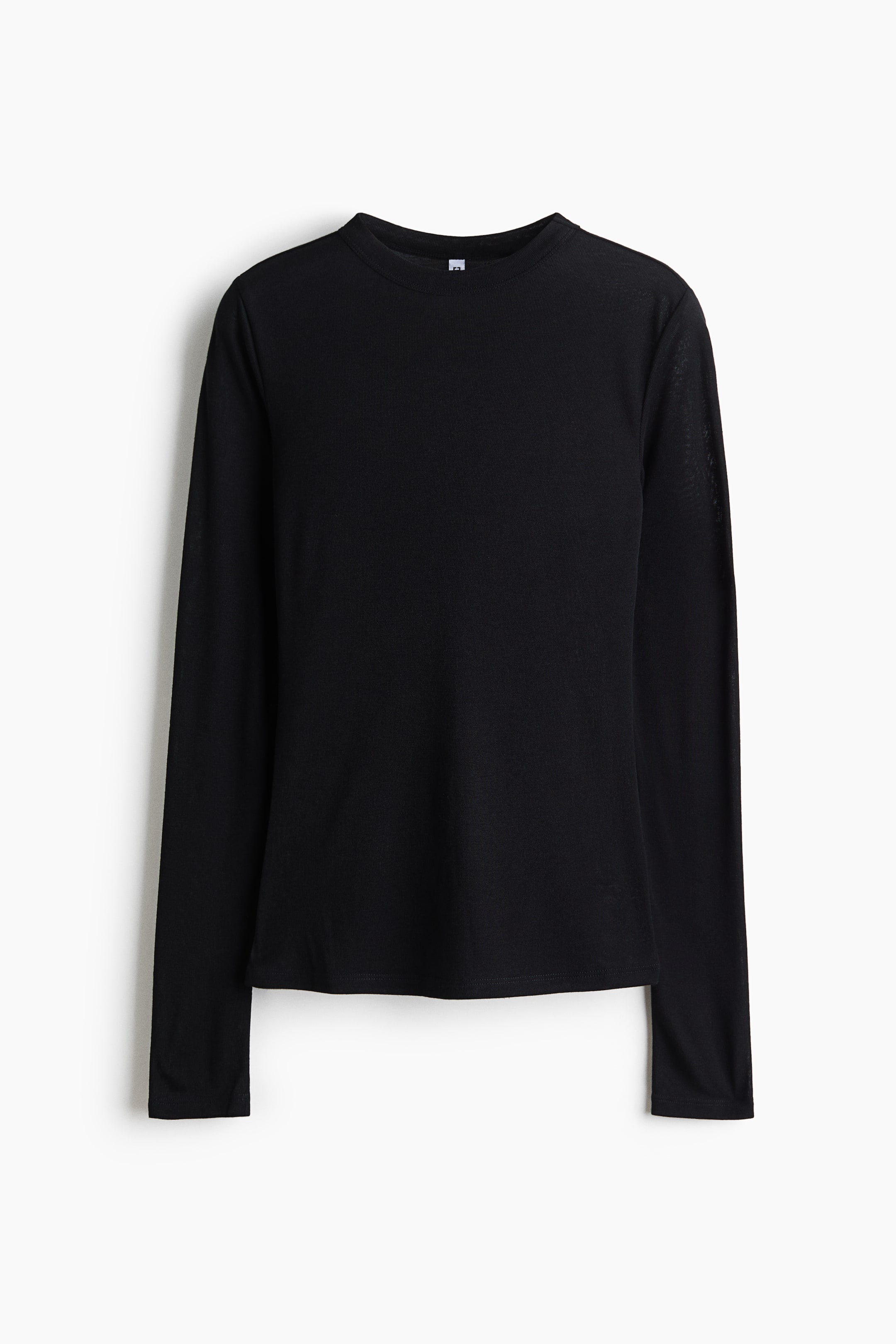 View larger image: Long-sleeved fine-knit top - Black - Ladies | H&M 1