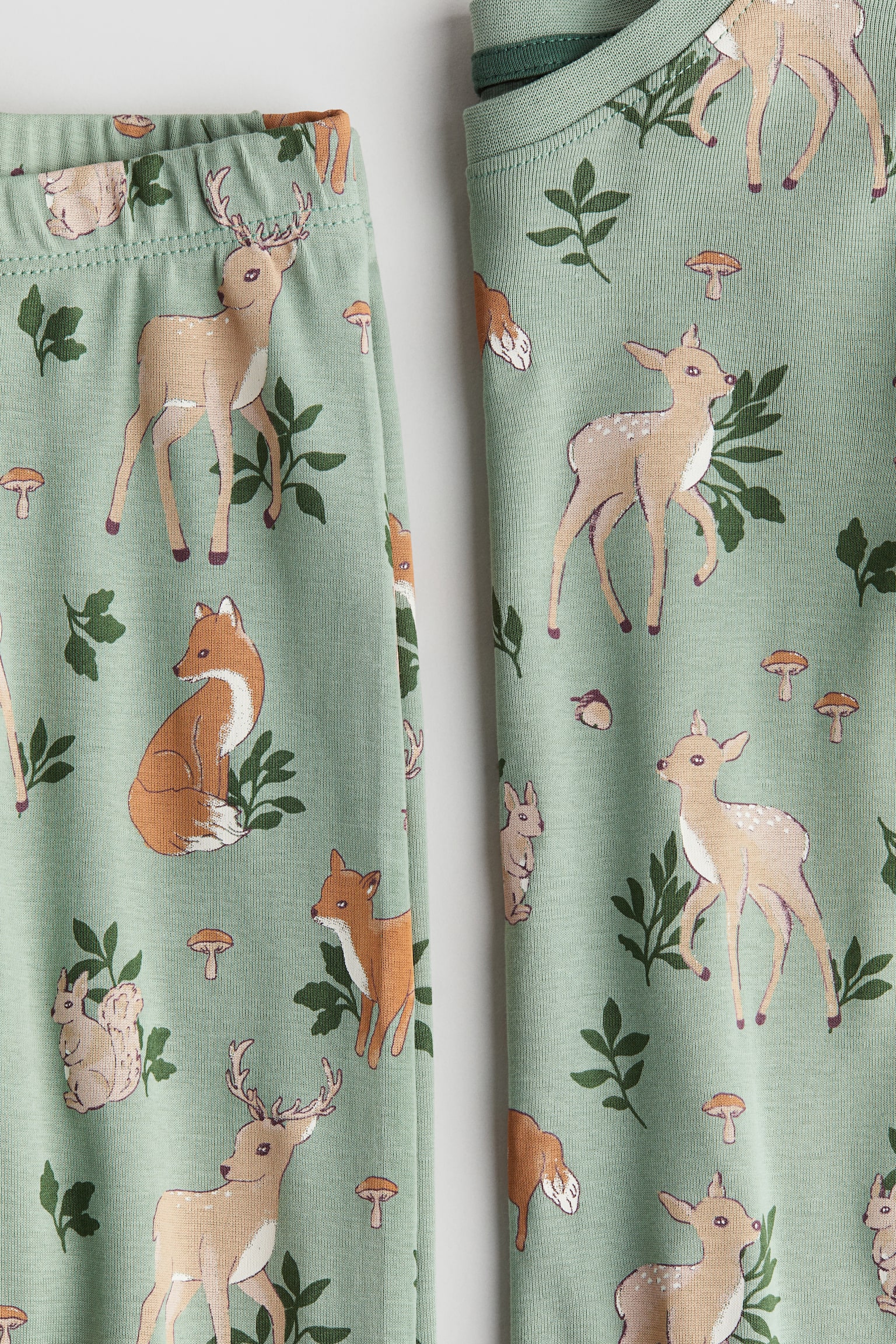 Patterned jersey pyjamas - Dusty green/Animals/White/Dinosaurs/White/Multi-coloured - 2