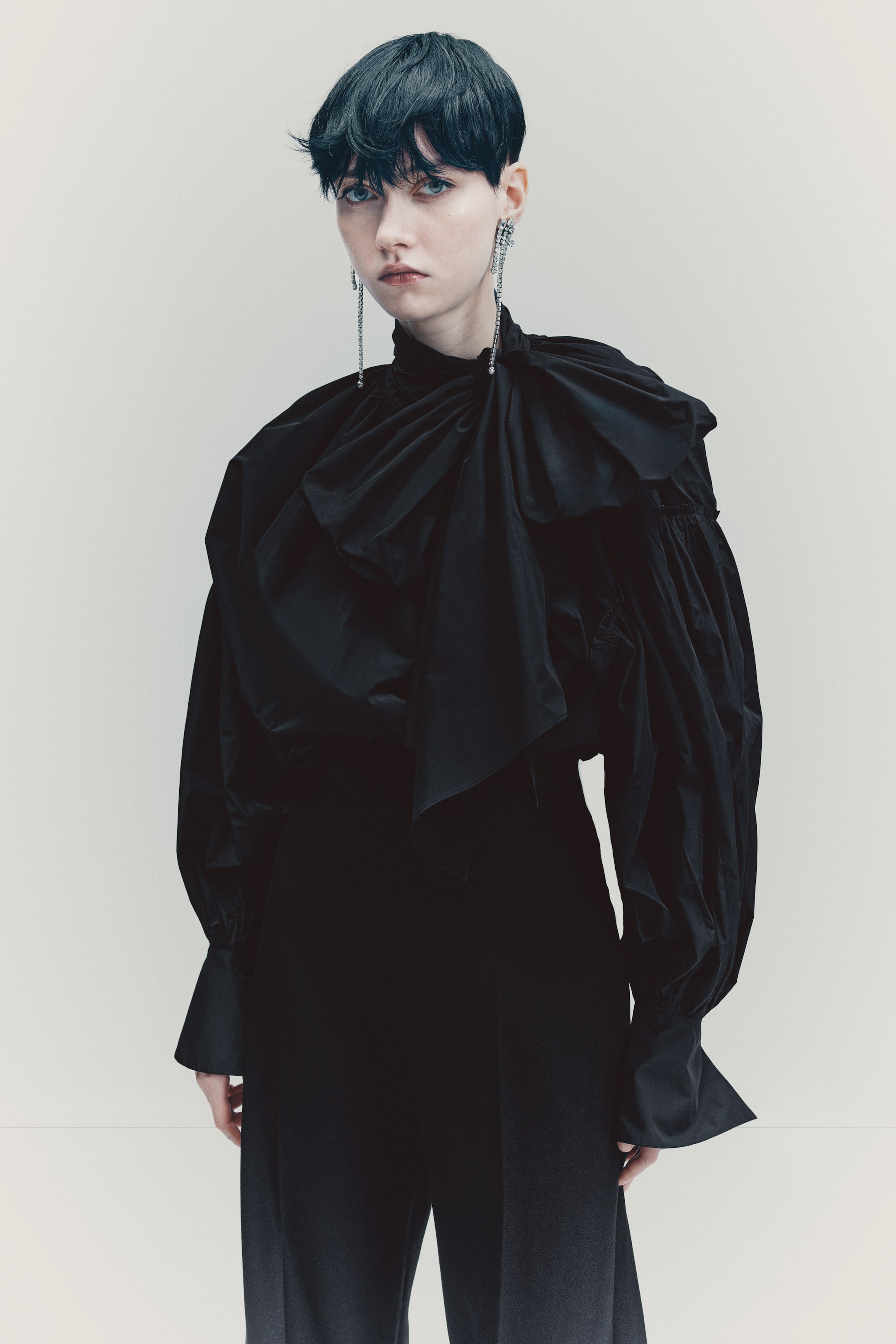 查看大圖: 蝴蝶結飾女衫 - 黑色 - Ladies | H&M HK 3