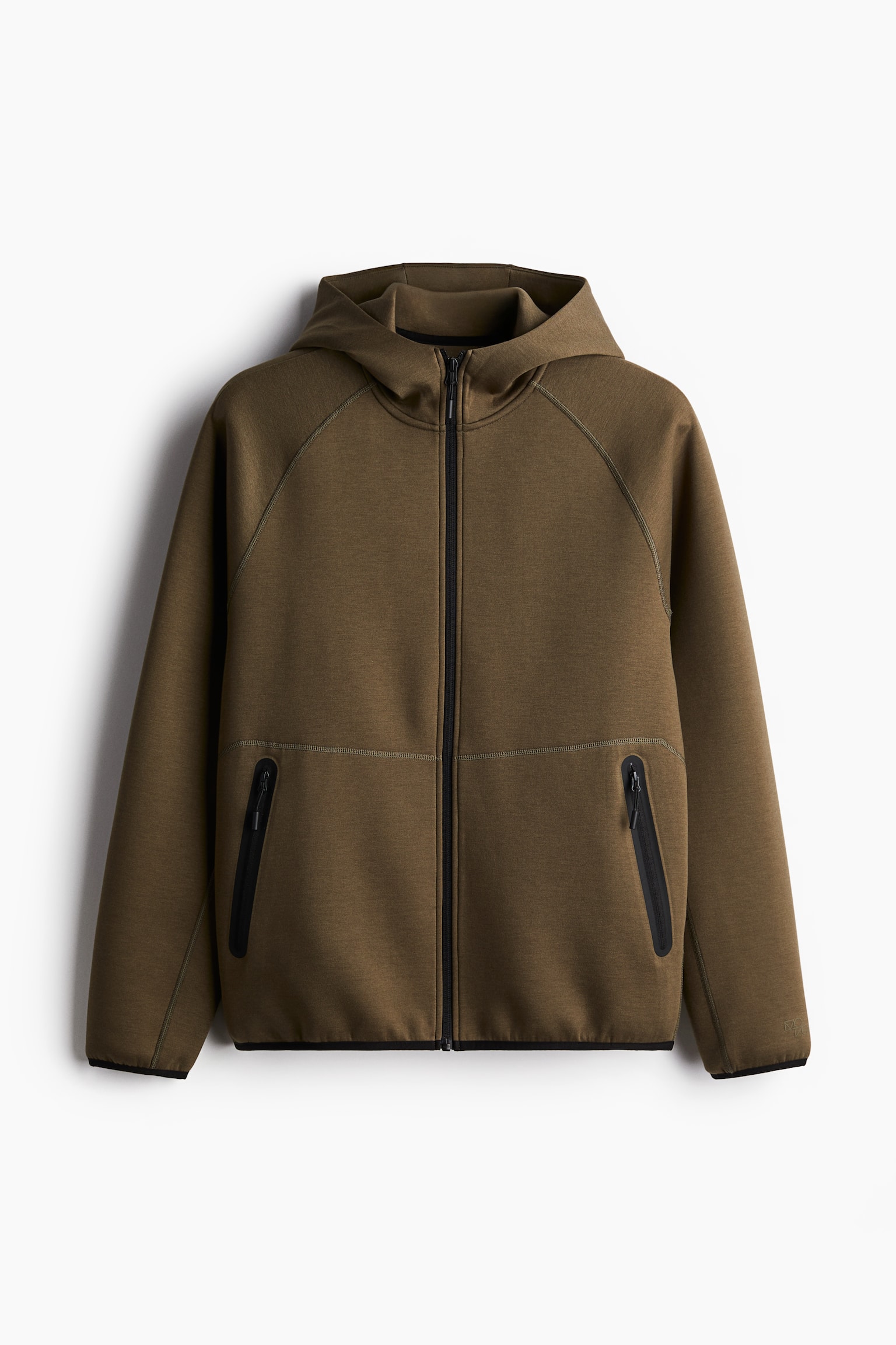 Sports zip-through hoodie in DryMove™ - Khaki green/Black - 2