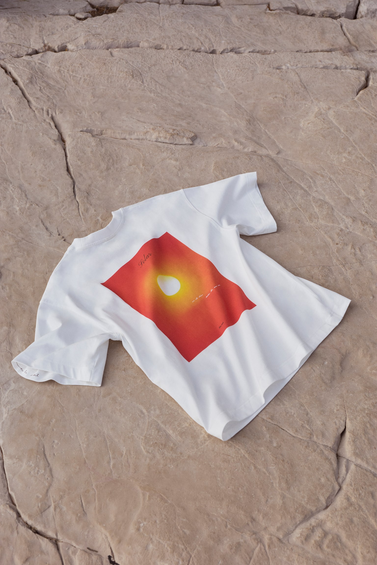 Bedrucktes Sport-T-Shirt in Loose Fit - Weiß/Solar - 1