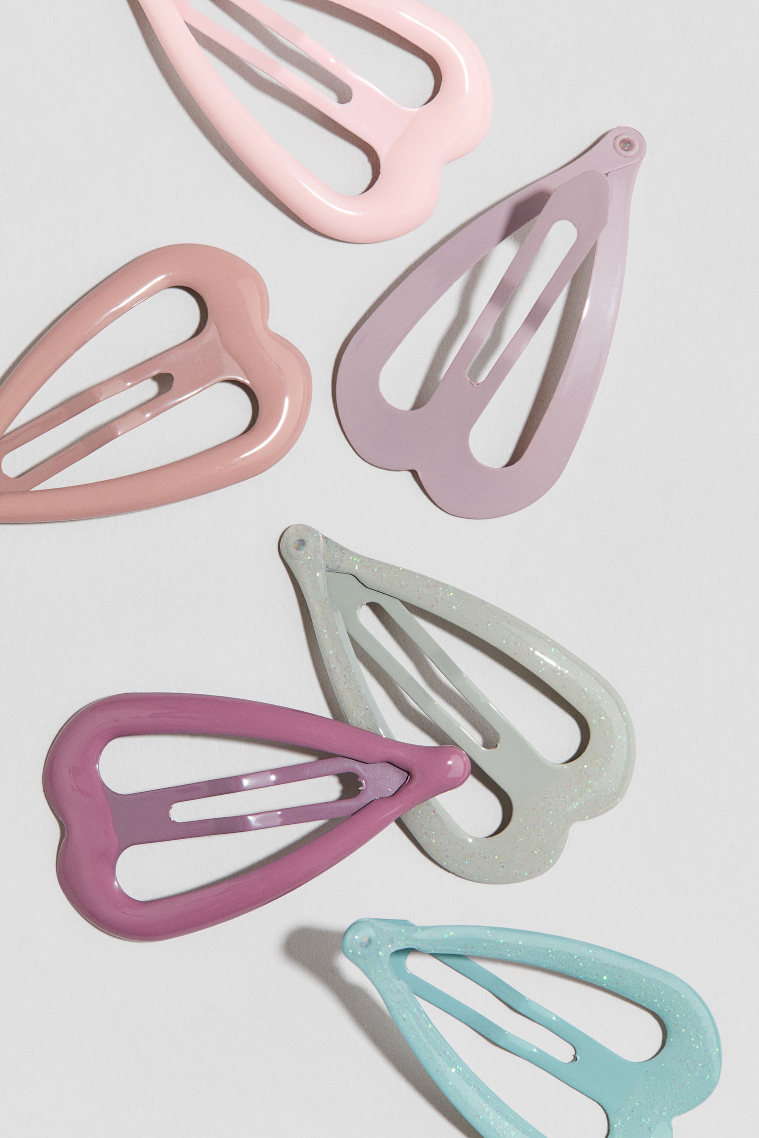 Детские заколки H&M 6-Pack Hair Clips, цвет: Розовый / Абрикосовый — фото 2