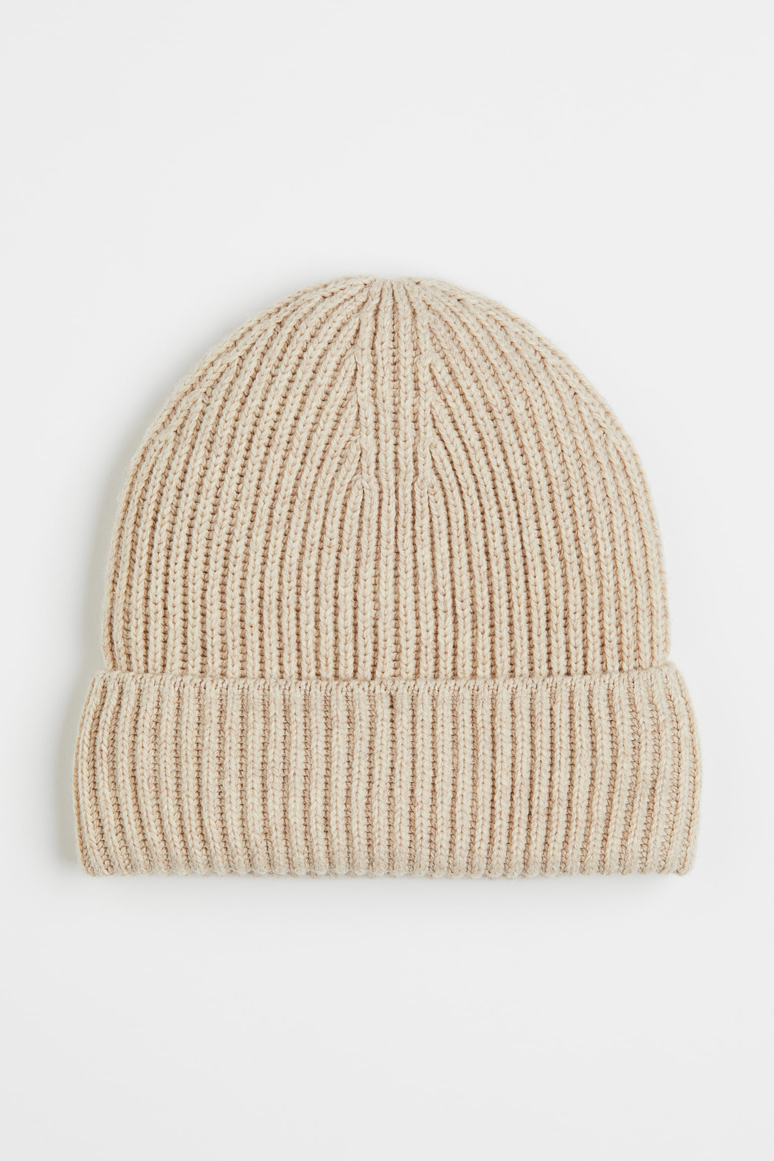 Rib Knit Beanie - Light beige/Black/Cream - 2