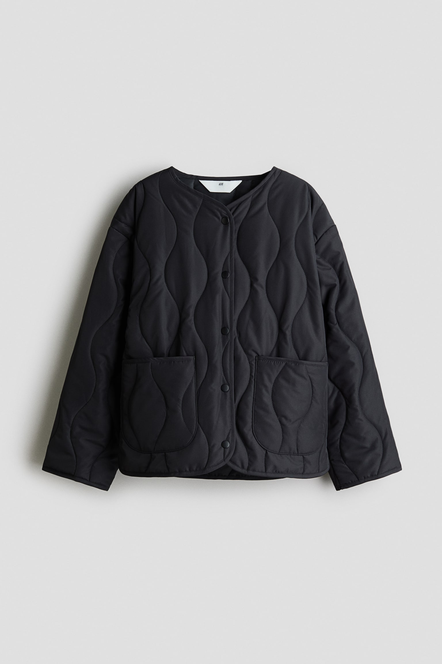 Quilted Jacket - Black/Cream/Light khaki green/Black