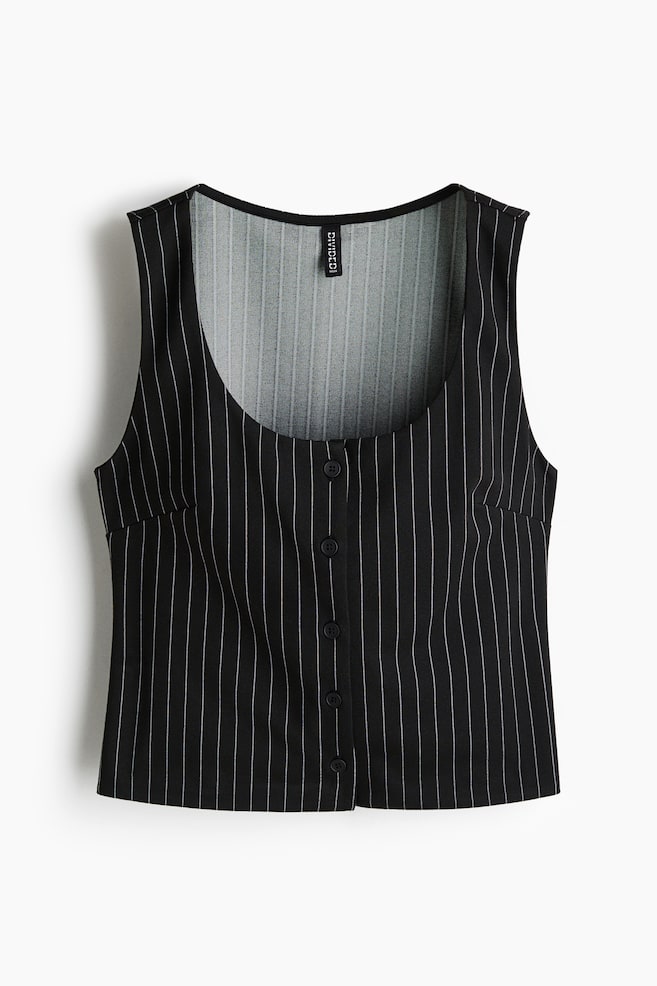 Jersey waistcoat - Black/Pinstriped/Black - 1