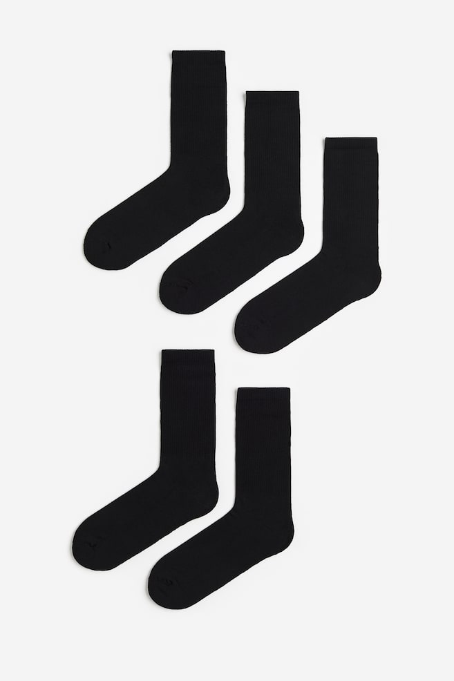 5 paria sukkia - Musta/Valkoinen - 1