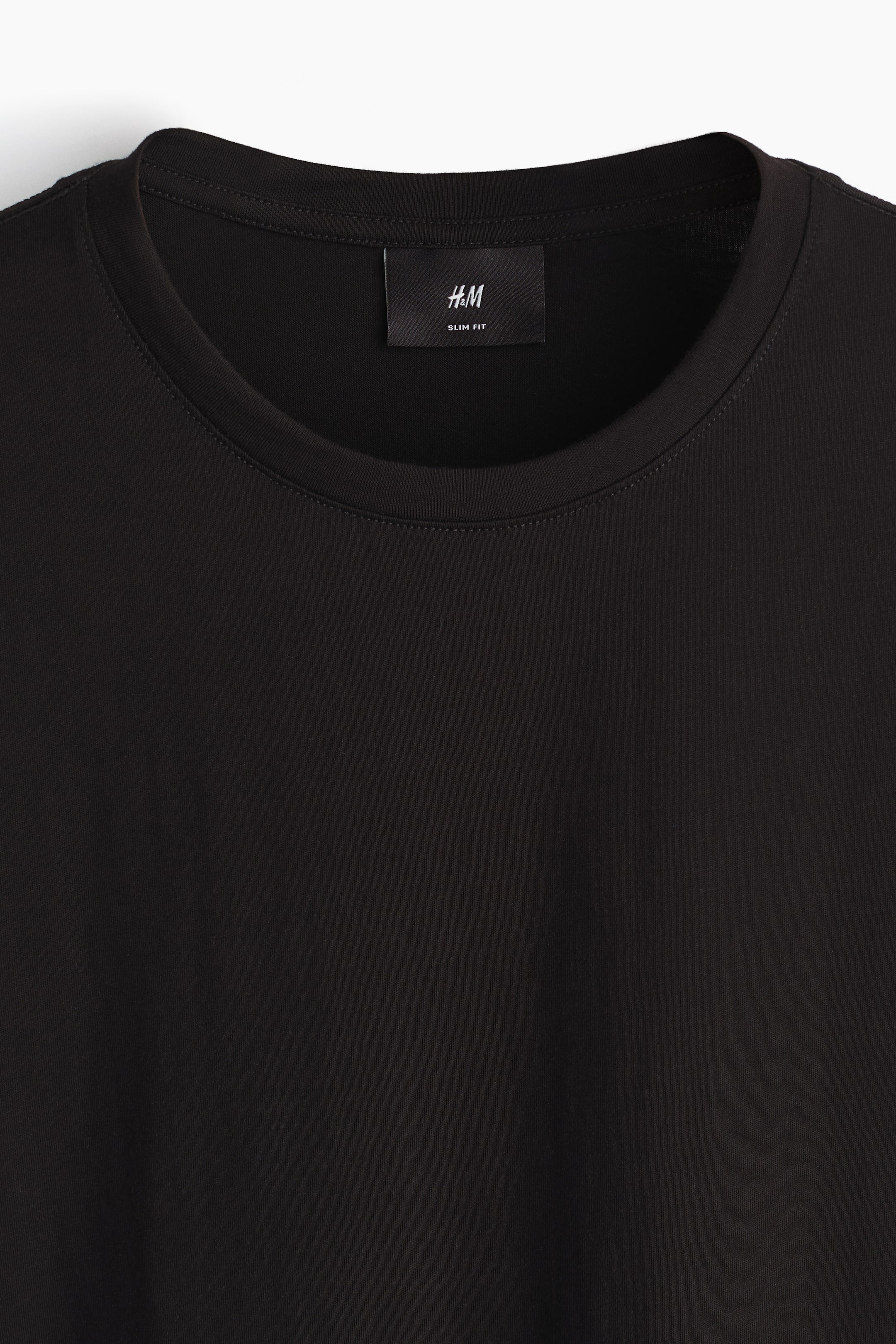 拡大画像を表示: スリムフィット ピマコットンTシャツ - ブラック - Men | H&M JP 6