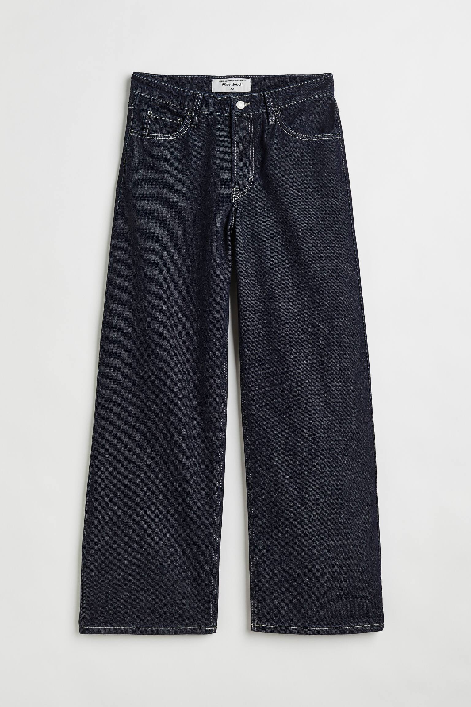 Wide Low Jeans - Màu xanh denim đậm - 1
