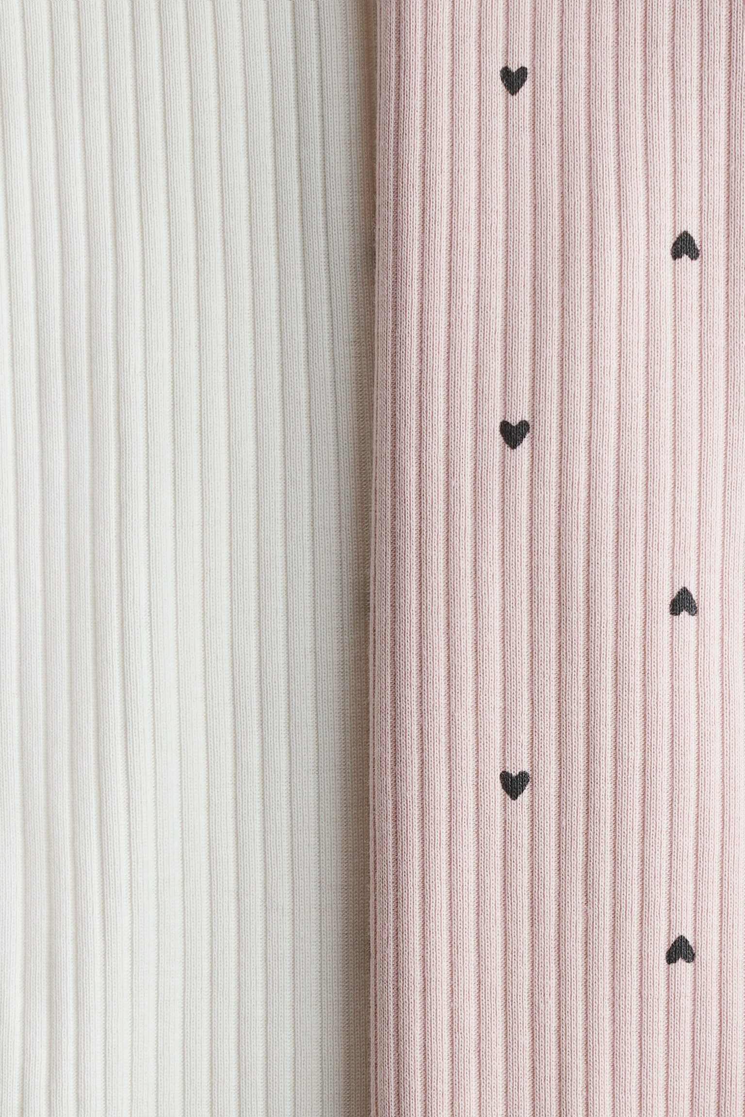 Σετ με 2 βαμβακερές ολόσωμες πιτζάμες - Ανοιχτό ροζ/λευκό/Σκούρο μπεζ/ριγέ/Λευκό/ναυτικό μπλε/ριγέ - 2