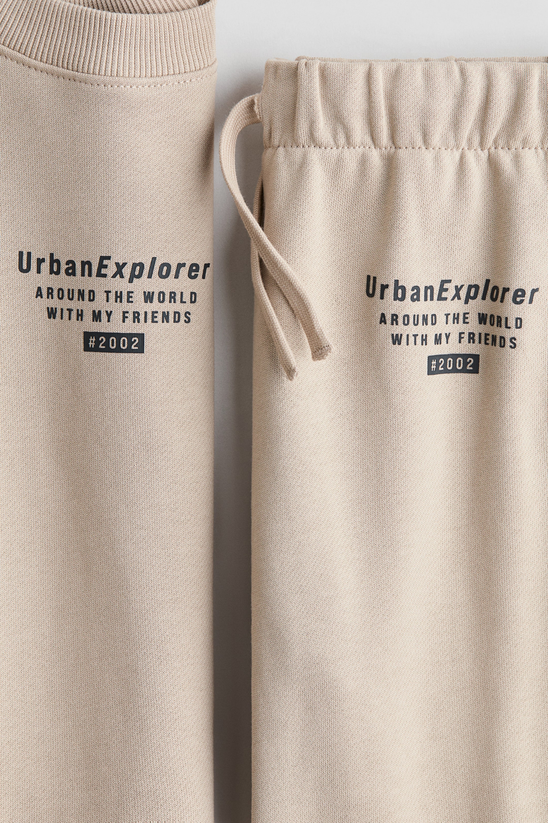 View larger image: 2-piece motif-detail sweatshirt set - Beige - Kids | H&M IN 2