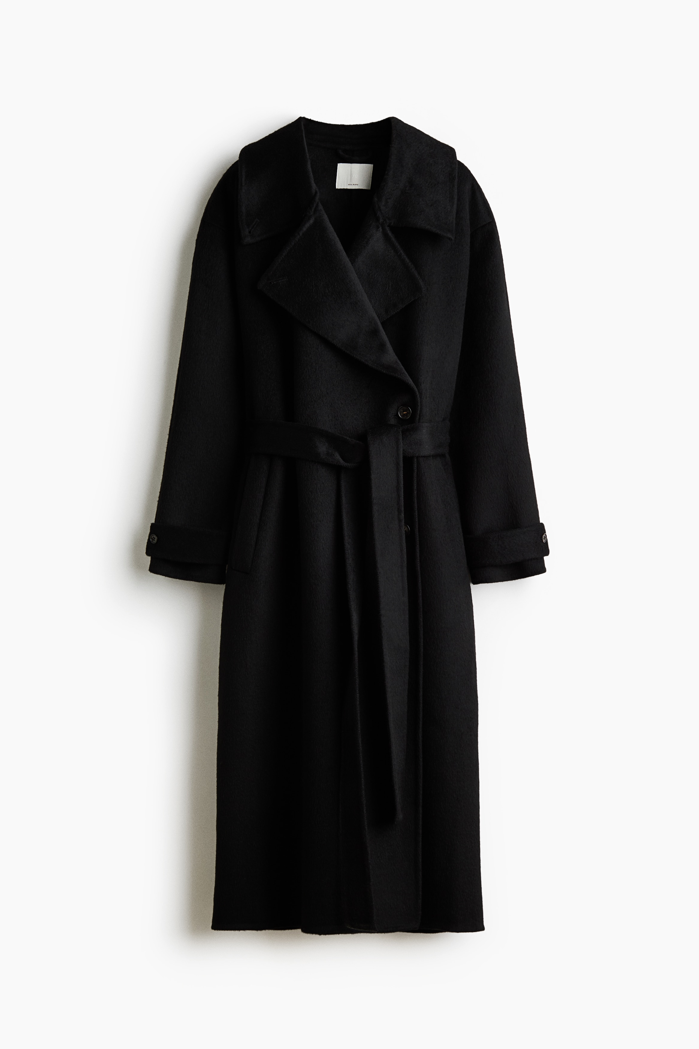 Handmade wool-blend coat - Black/Brown