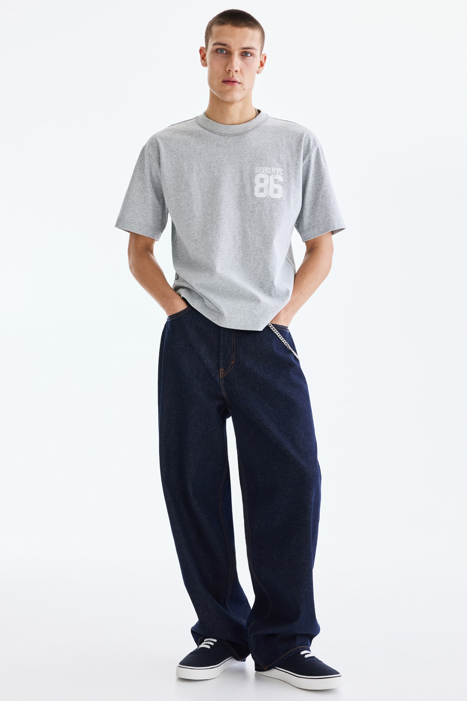 טישירט עם הדפס Loose Fit - אפור בהיר מלאנז'/SoHo NYC/שחור/SoHo NYC/לבן/SoHo Champions/אדום/Sunset/אפור כהה/Rodeo Sunset - 5