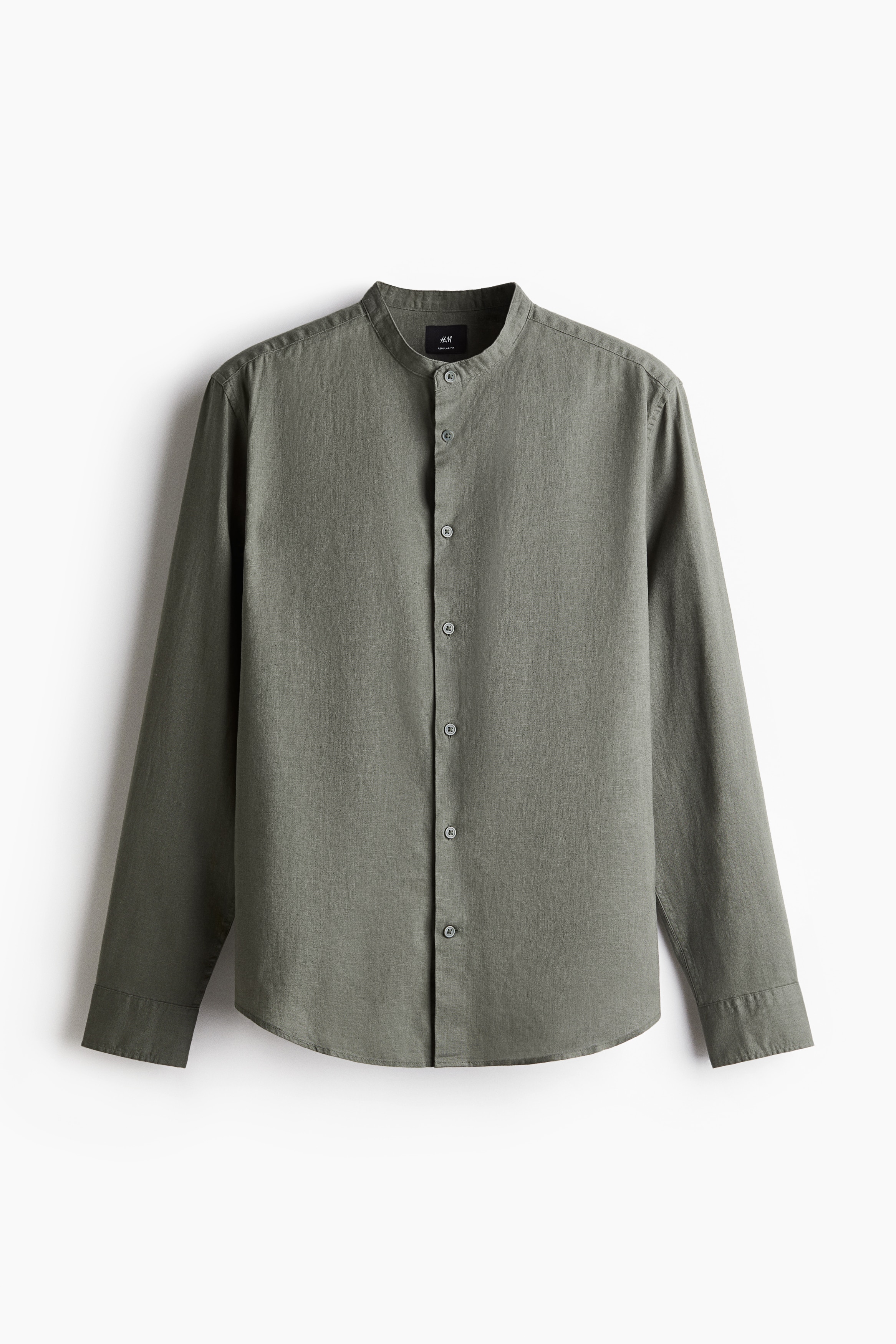 Regular-Fit Linen-Blend Shirt - Khaki green/Light blue/White/Beige