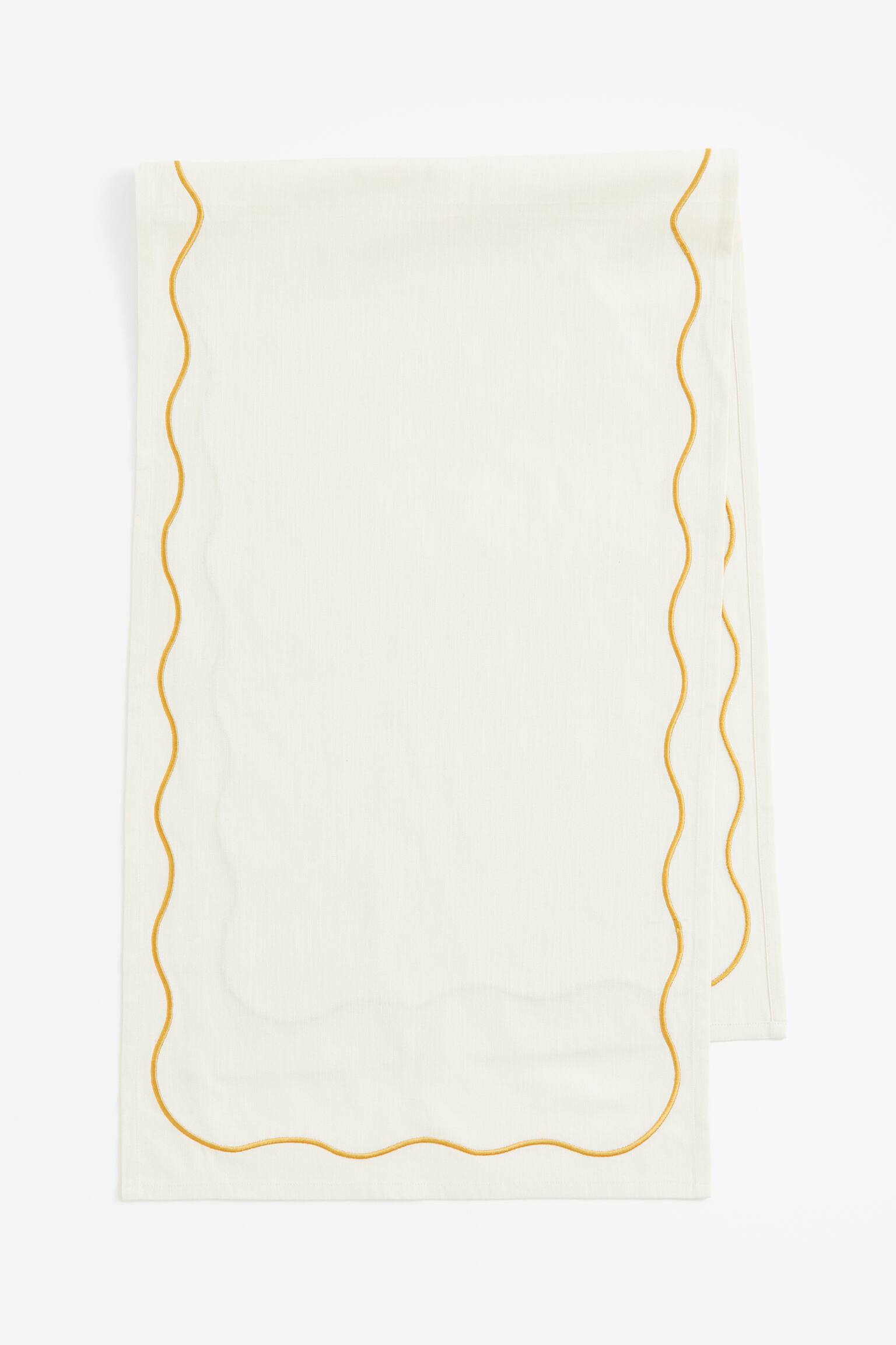 Cotton table runner White Home All H&M GB