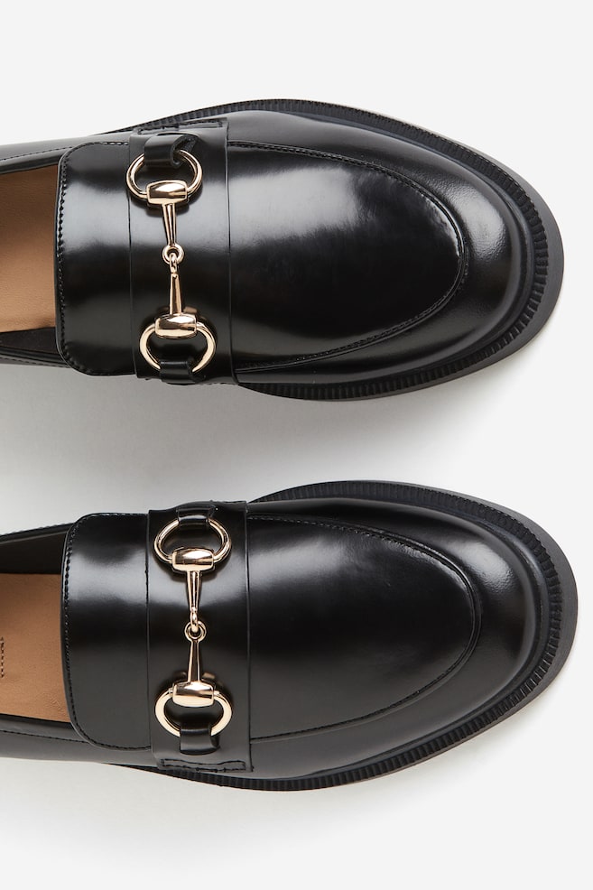 Leather loafers - Black/Black - 3