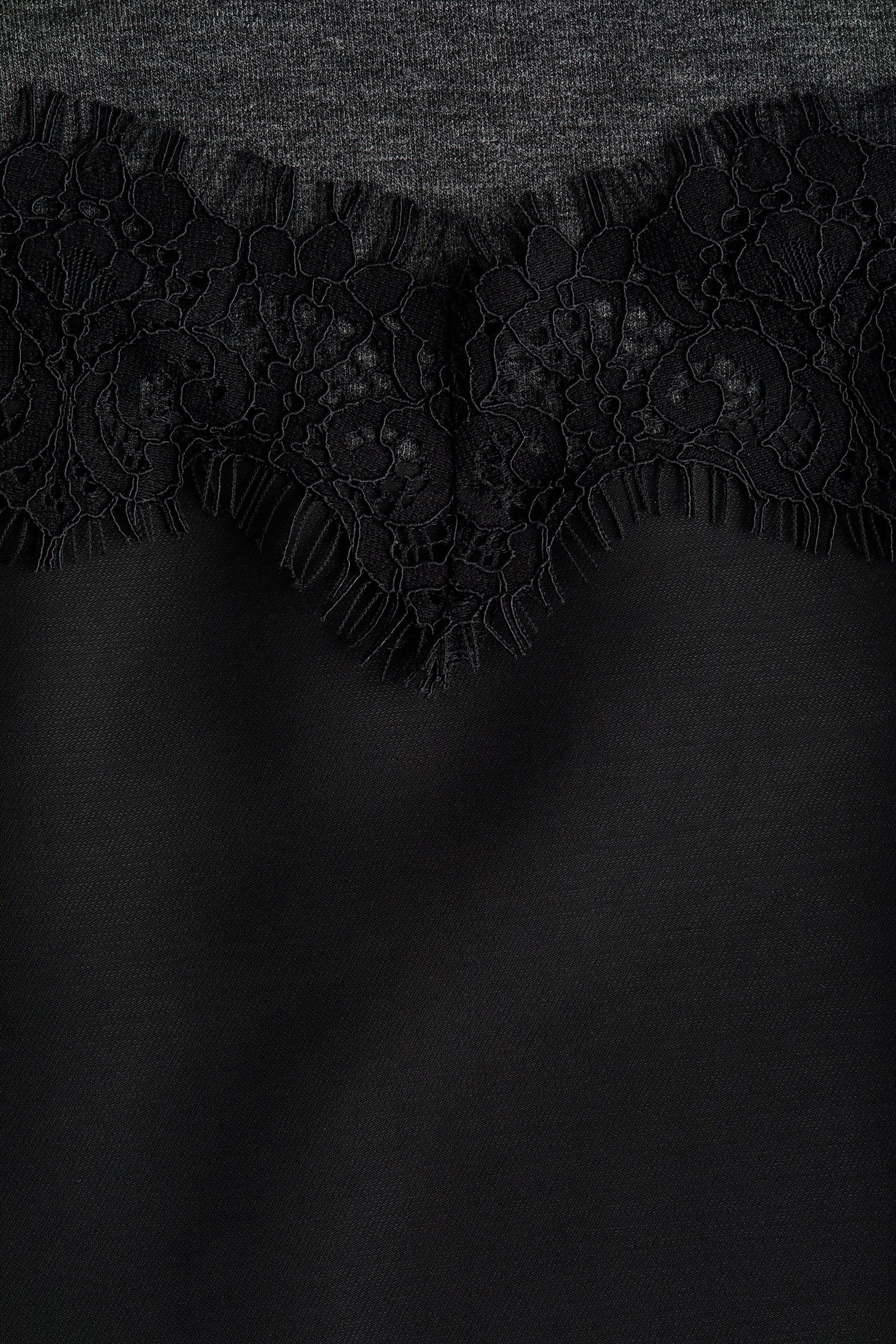 레이어드 드레스 - 블랙/다크 그레이 멜란지 - 2