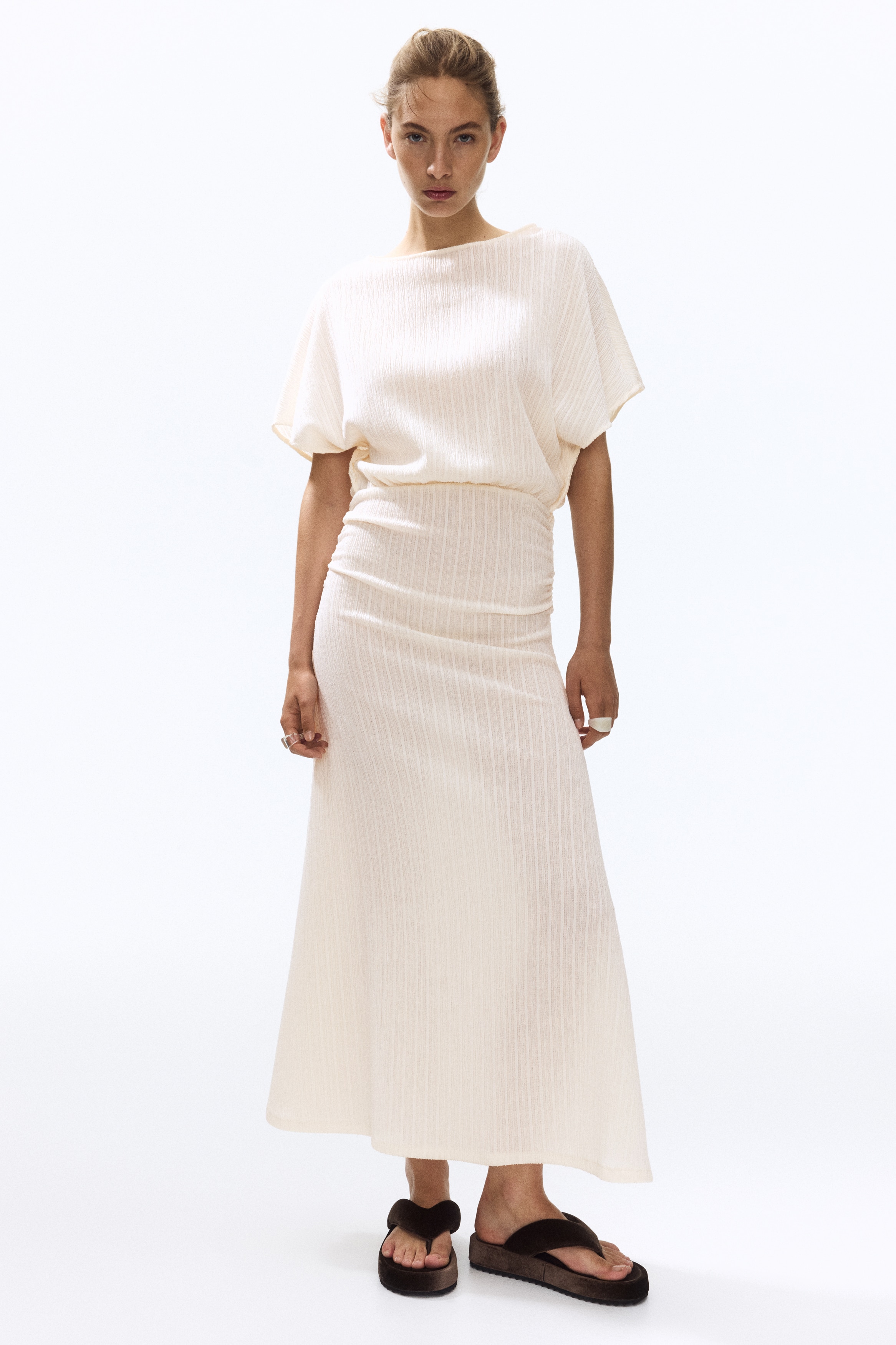 cotton pinafore dress Snowy Scalloped Cotton Pinafore Dress S/M  OMNIA