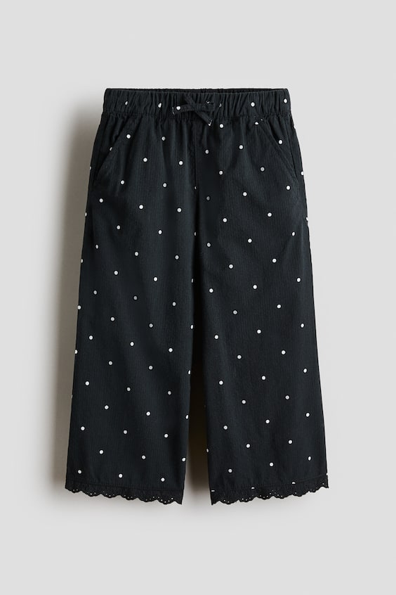 Детские брюки H&M Lace-trimmed seersucker trousers