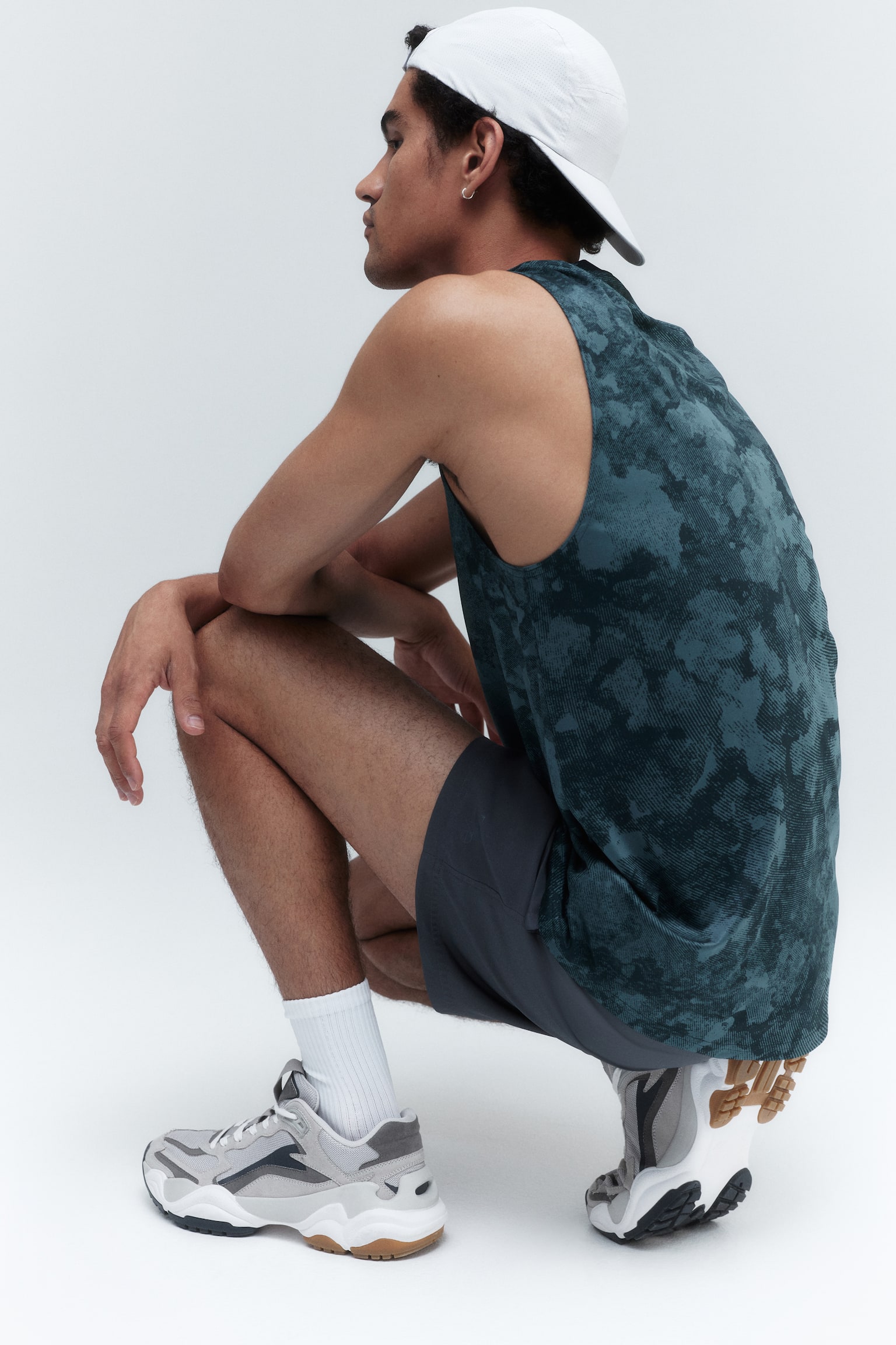 Regular Fit Sports vest top in DryMove™ - Dark green/Patterned/Black/White - 4