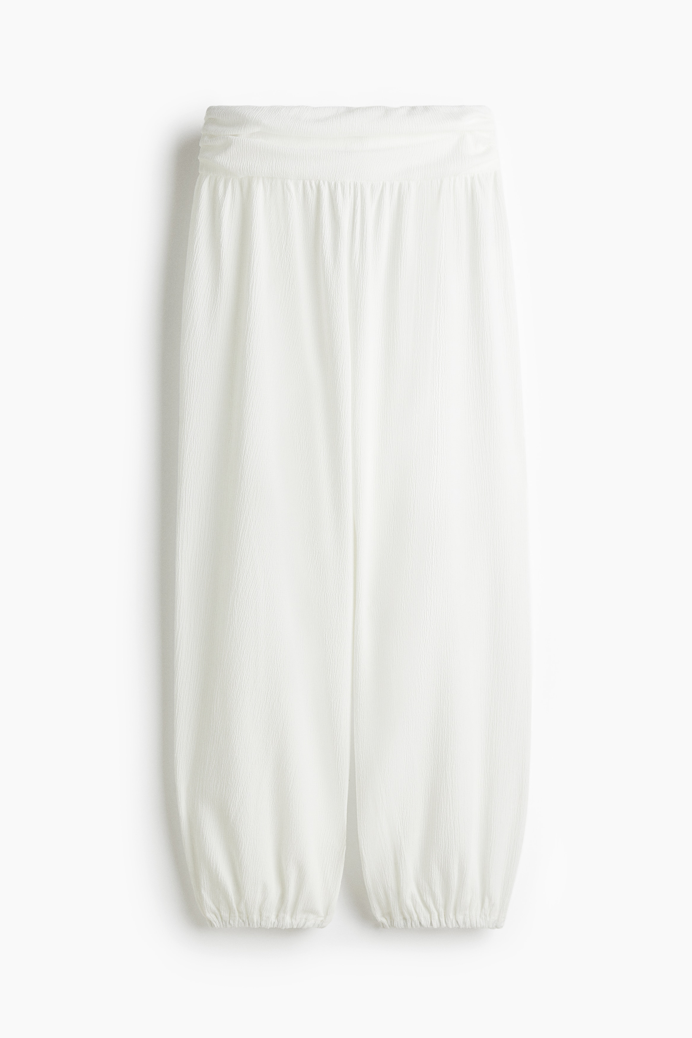 Crinkled balloon-leg trousers