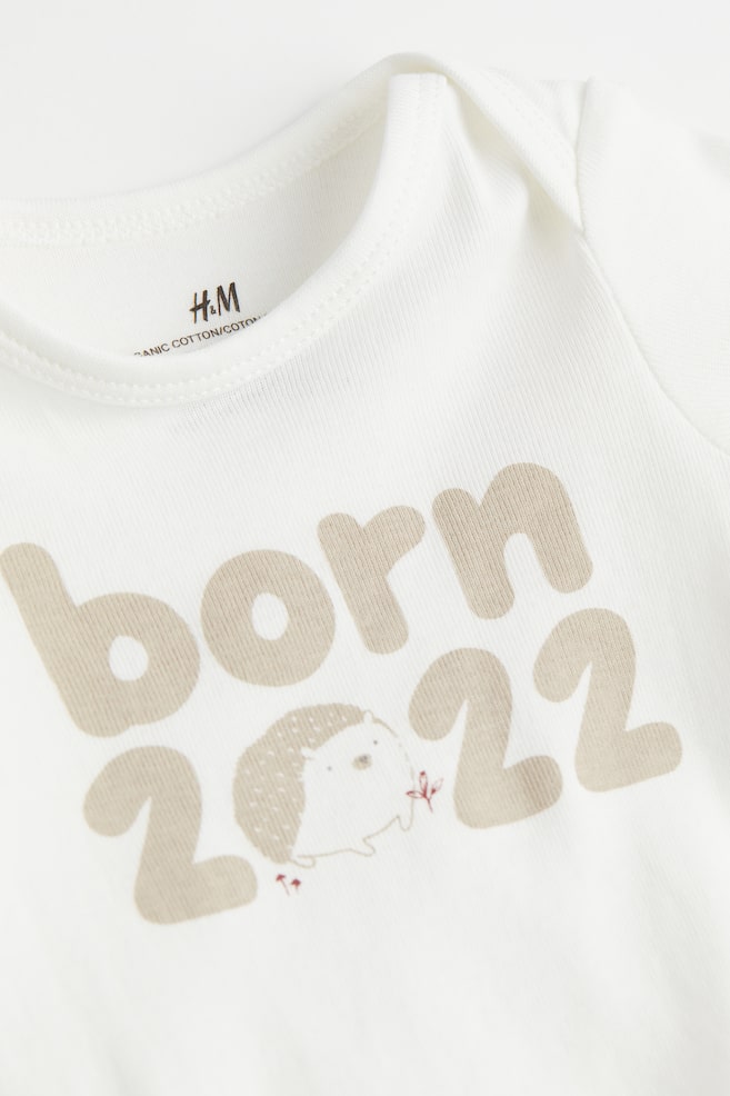3-piece cotton set - Cream/Born 2022/Light beige/Deer/Beige/Fox/Beige/Mushrooms/dc/dc/dc/dc/dc - 2