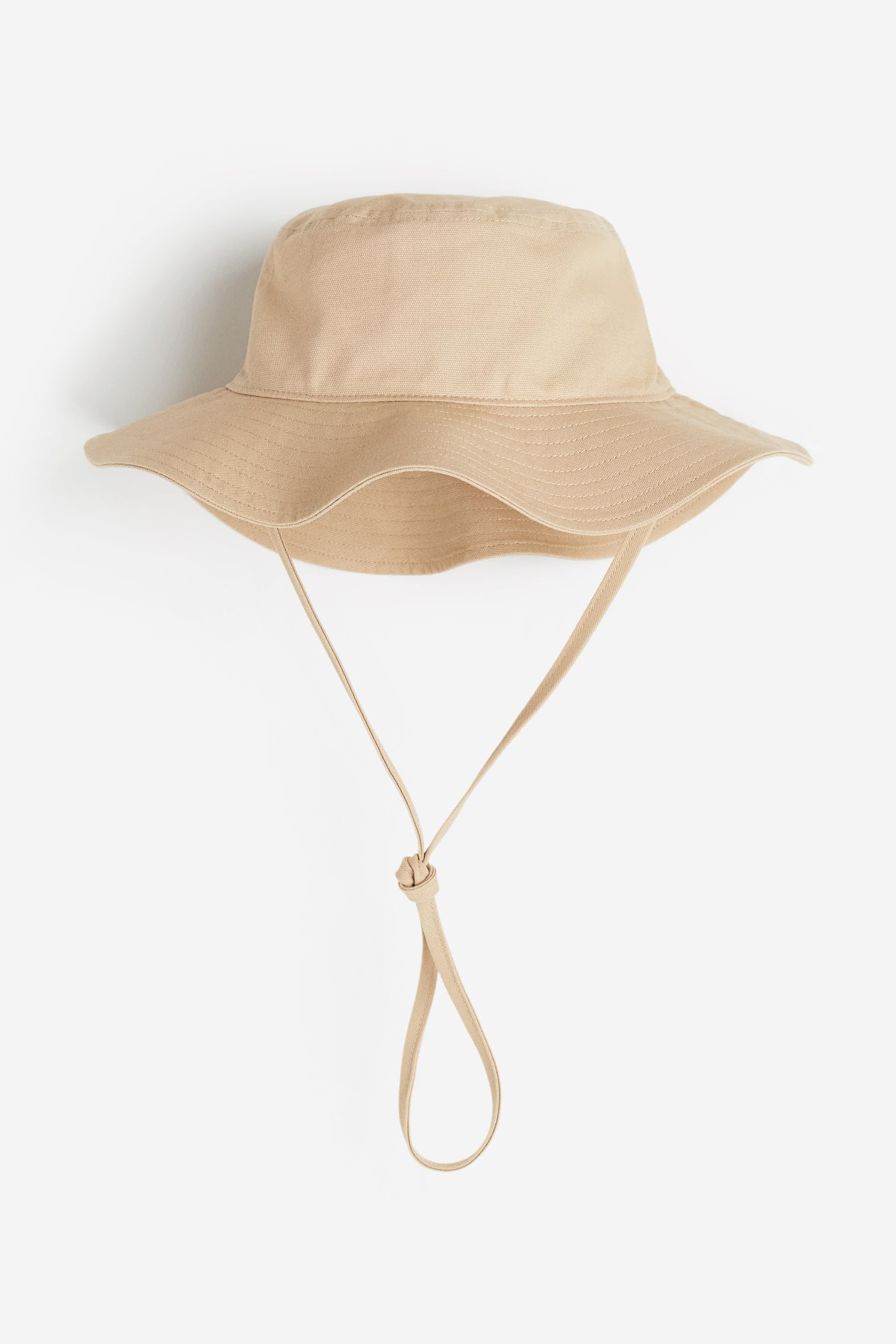 Tie Detail Bucket Hat - Beige - 1