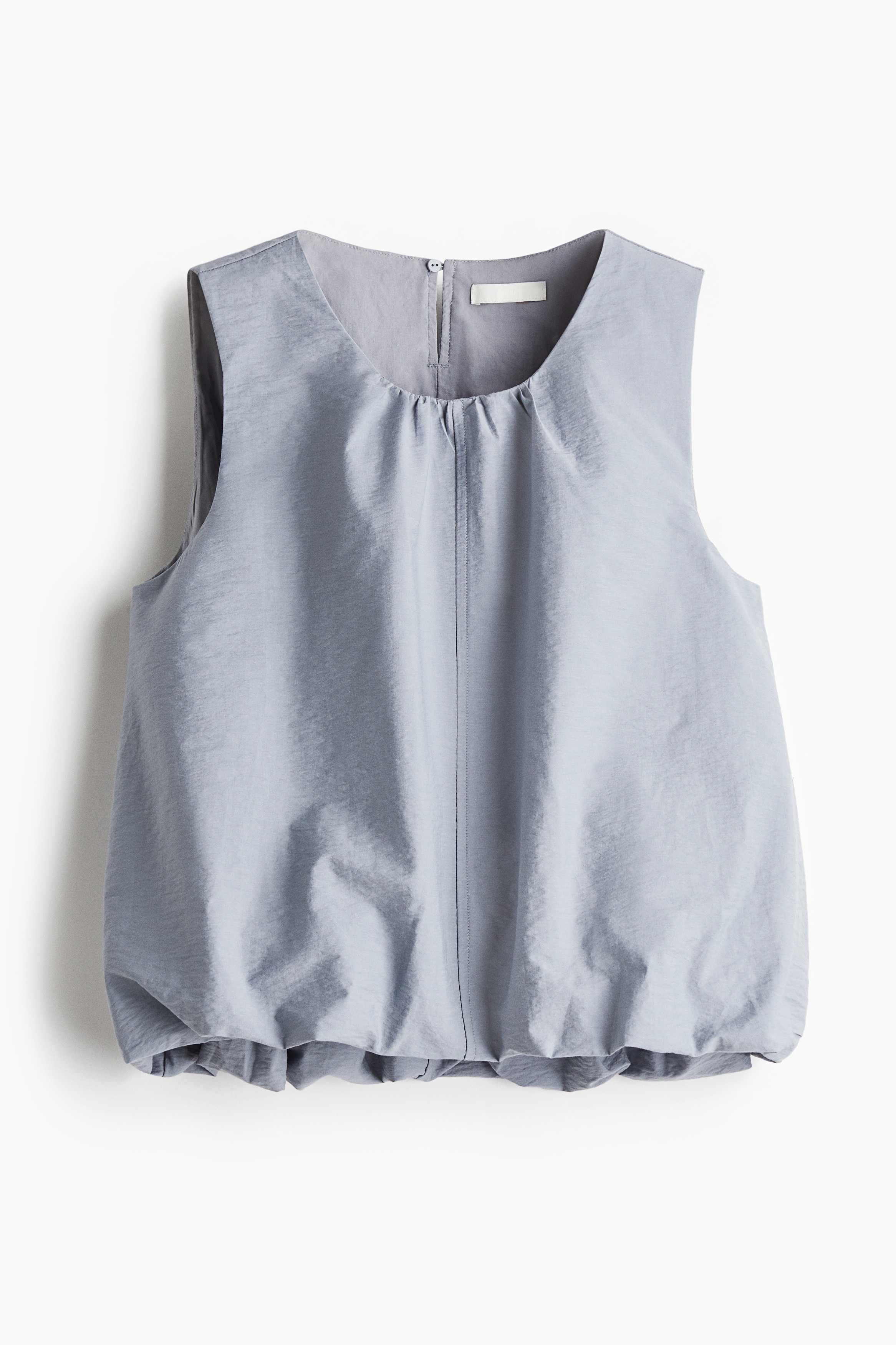 Bubble-Hem Top - Gray/White/Black