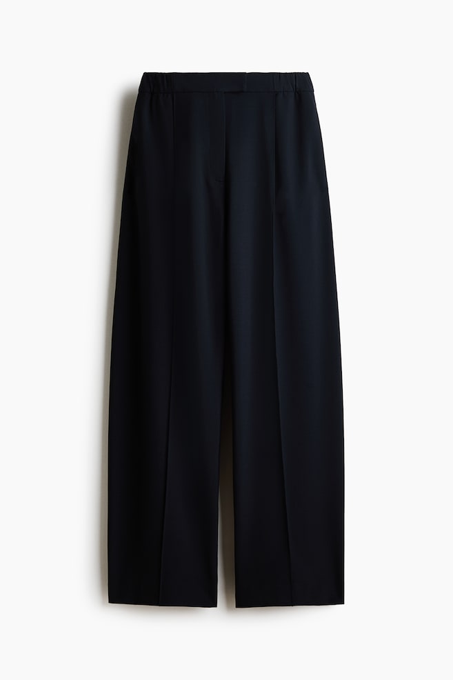 Dressy Barrel-Leg Pants - Navy blue/Dark taupe/Dark brown - 1