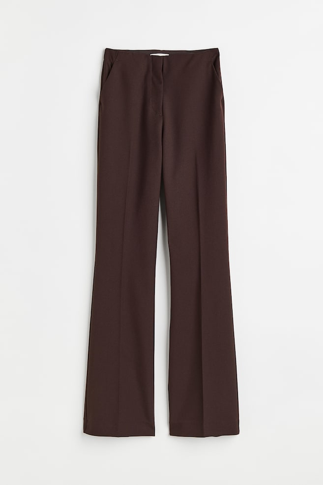 Flared trousers - Dark brown/Greige/Checked/Black/Bright red
