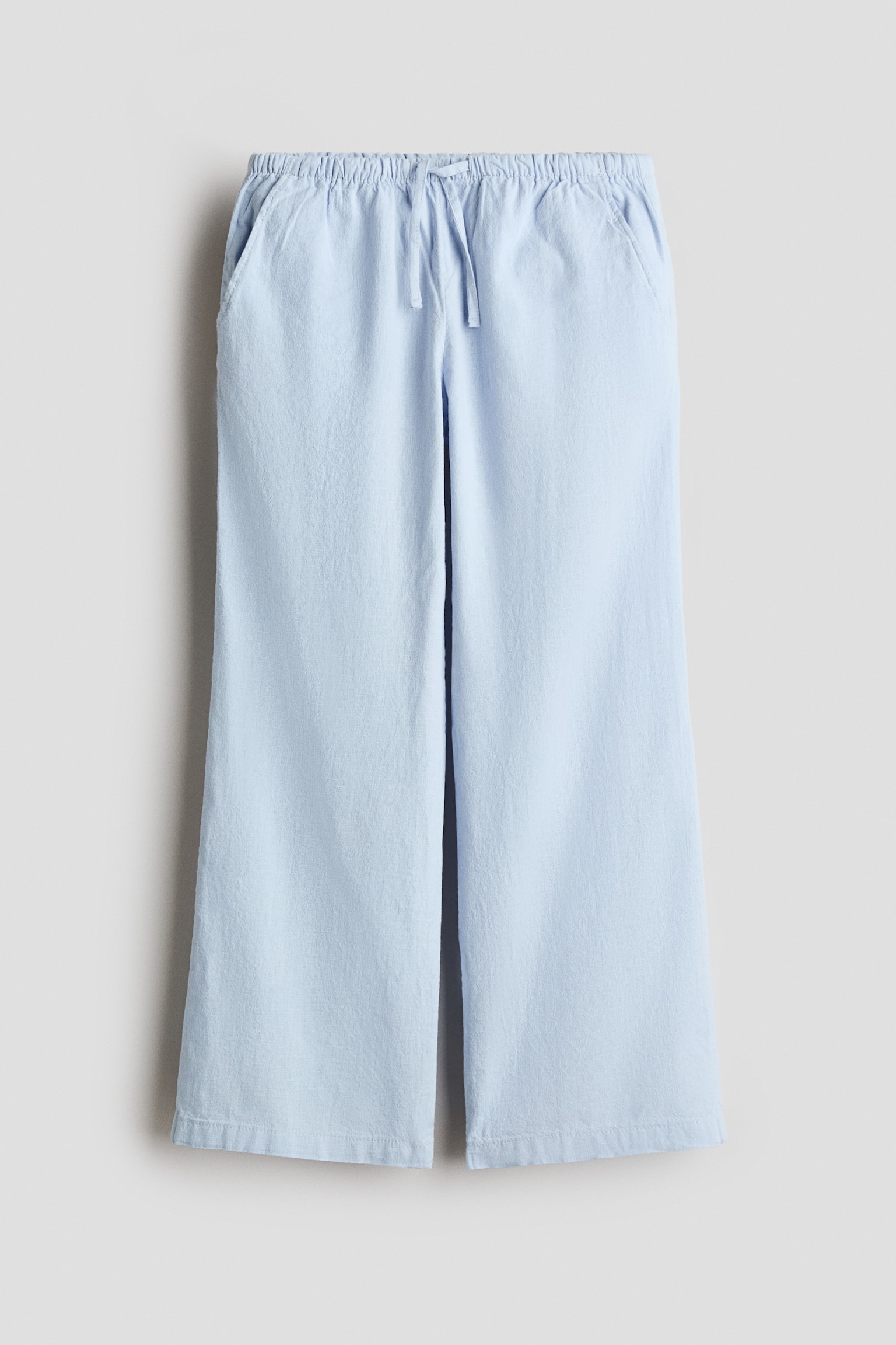 Pantalon en lin mélangé - Bleu clair/Blanc/Rose clair/Gris foncé/Beige clair/Crème