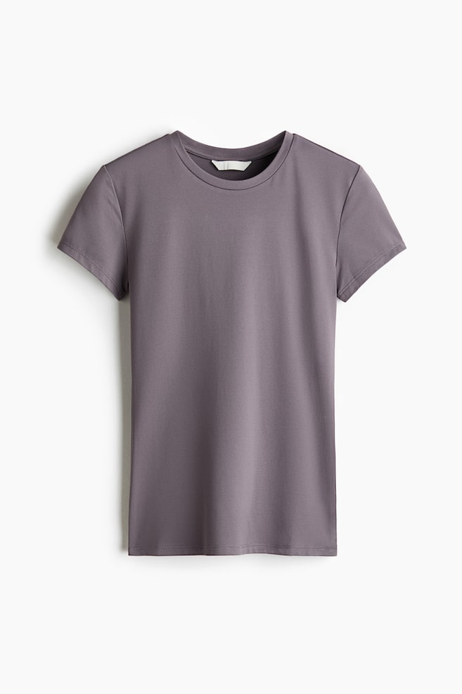 Nauwsluitend T-shirt van micro - Dusty lichtpaars/Donkerbruin/Zwart/Bordeauxrood/Wit/Donkerbruin/Lichtbeige/Dusty roze/Lichtgrijs/Marineblauw/Donkerbruin/Lichtgrijs/Marineblauw/Lichtbeige - 1