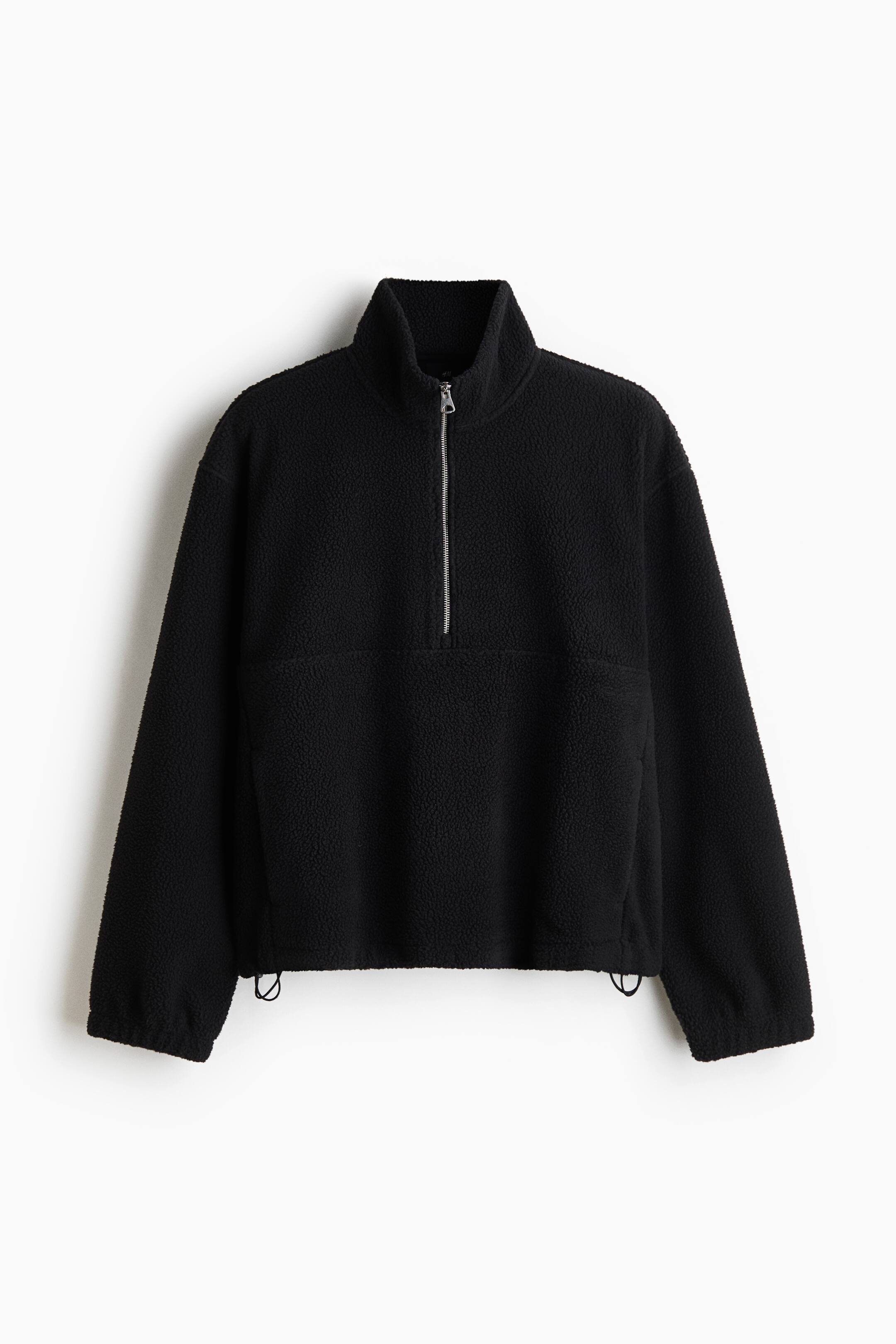 View larger image: Oversized Fit Teddy zip-top sweatshirt - Black - Men | H&M 1