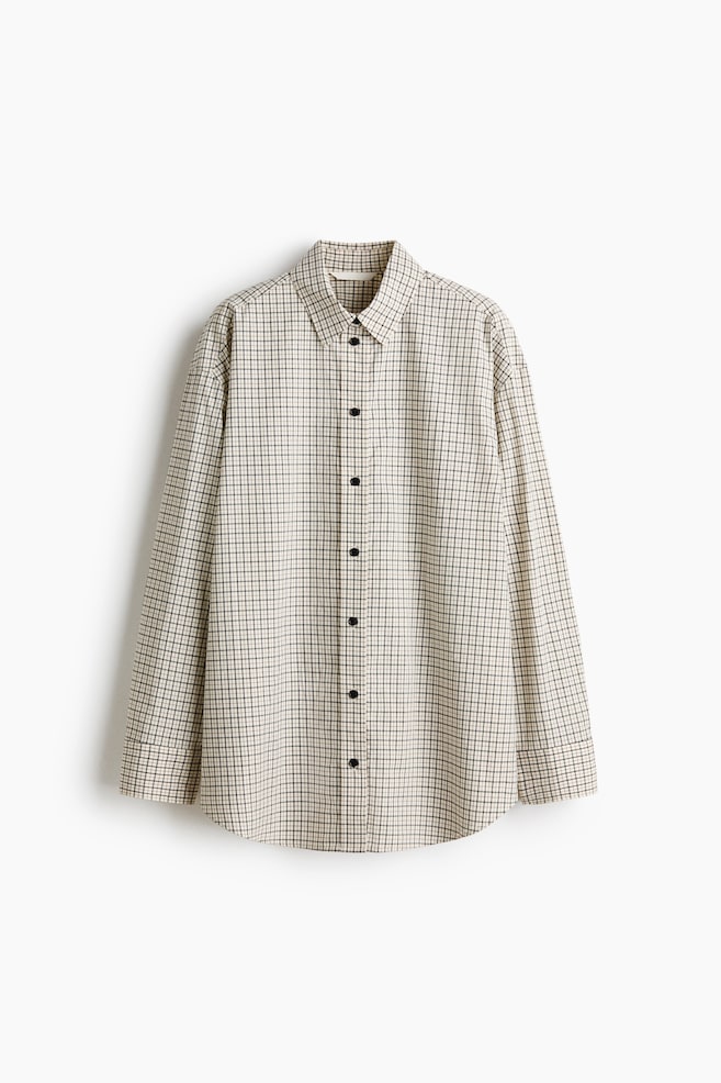 Oversized shirt - Cream/Checked/Anthracite grey/Checked/Light blue/White/Red/Striped - 1