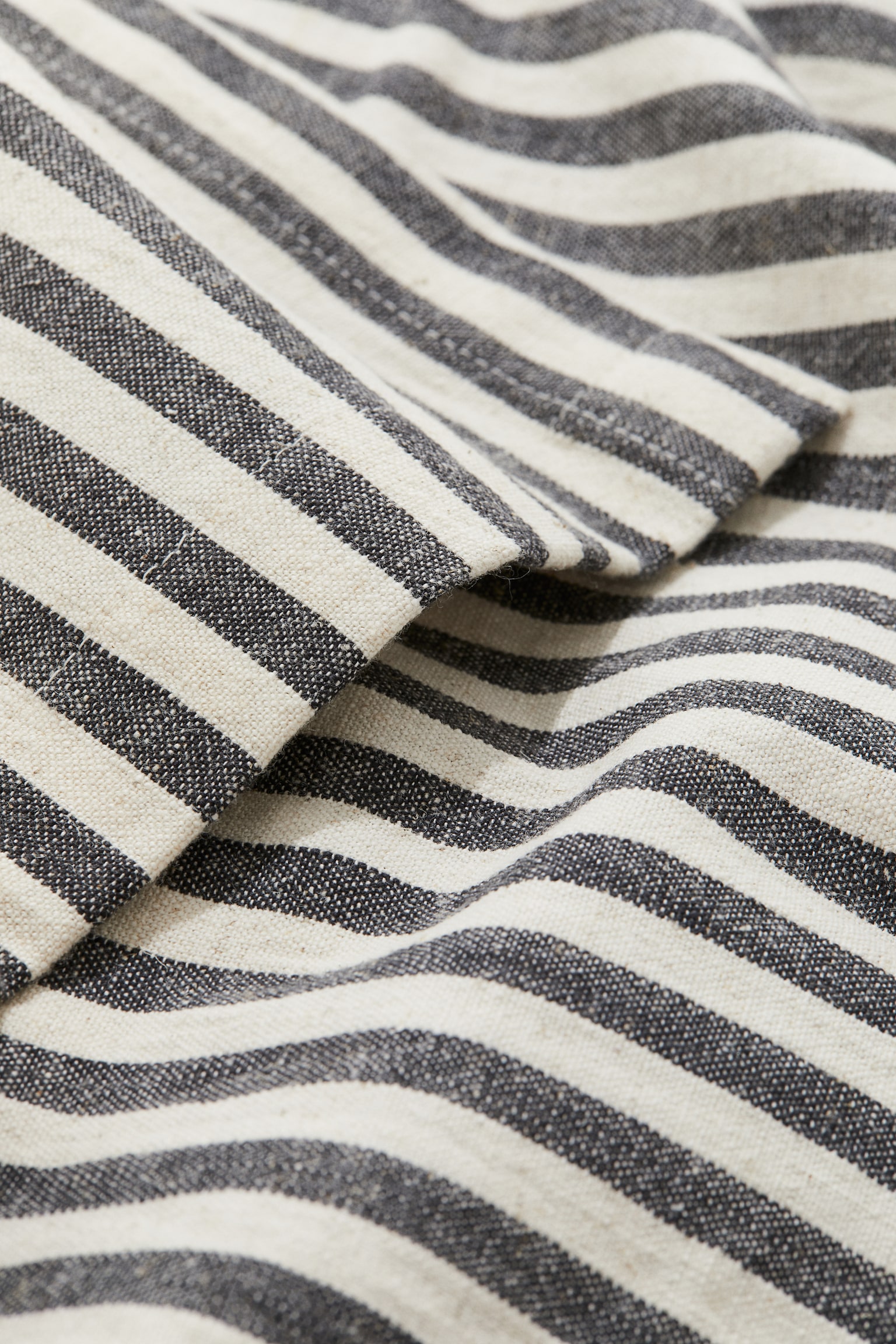 Cotton-blend tablecloth - Dark grey/Striped/Beige/Striped/Light beige/Checked - 2