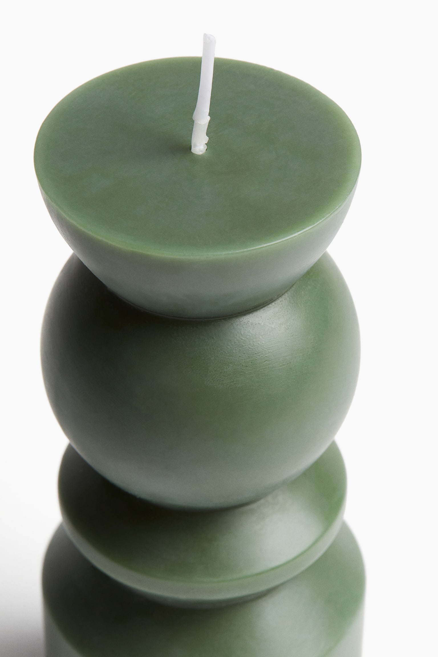 Pillar candle - Dark green/Light beige - 3