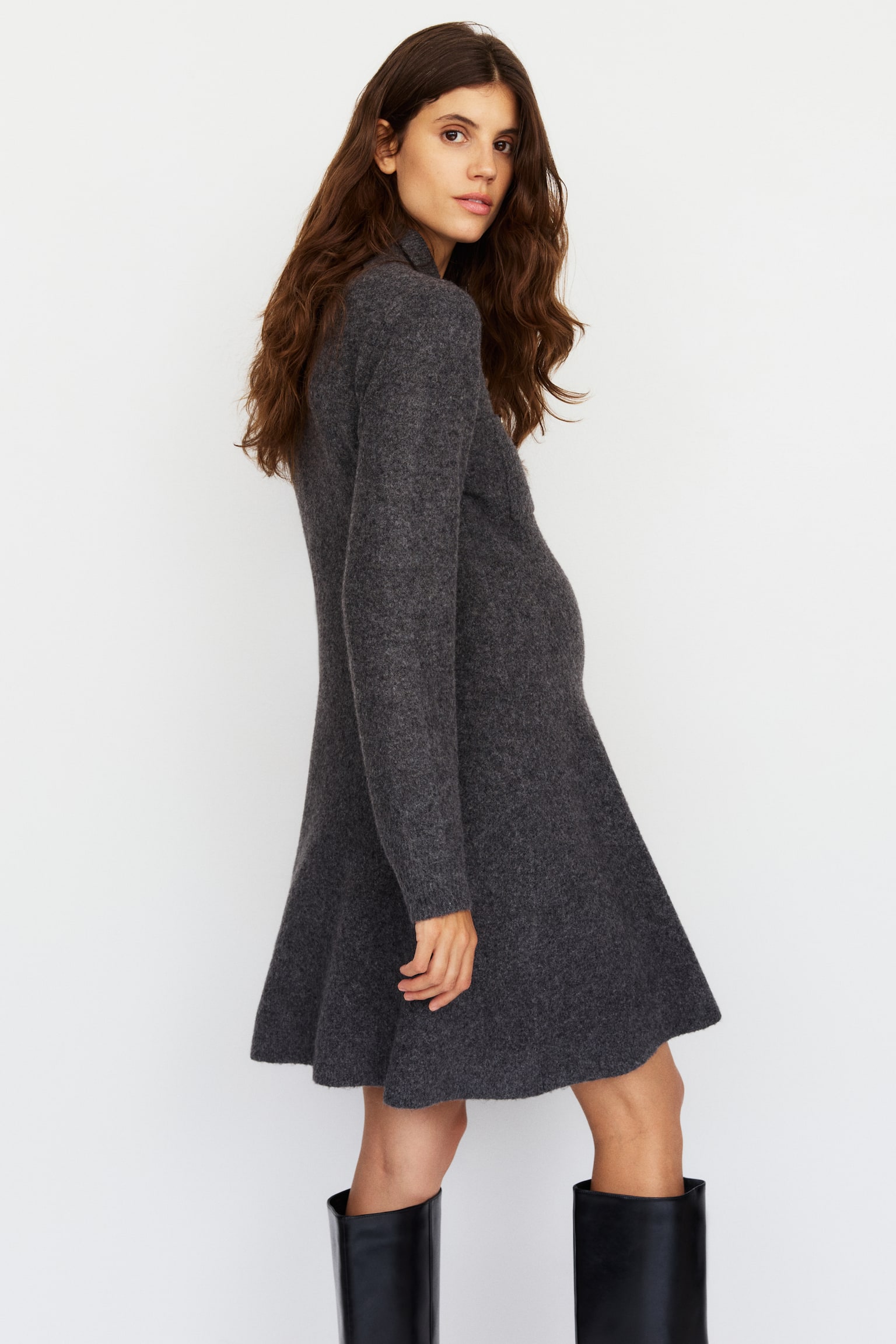 MAMA Long-sleeved dress - Dark grey/Navy blue - 3