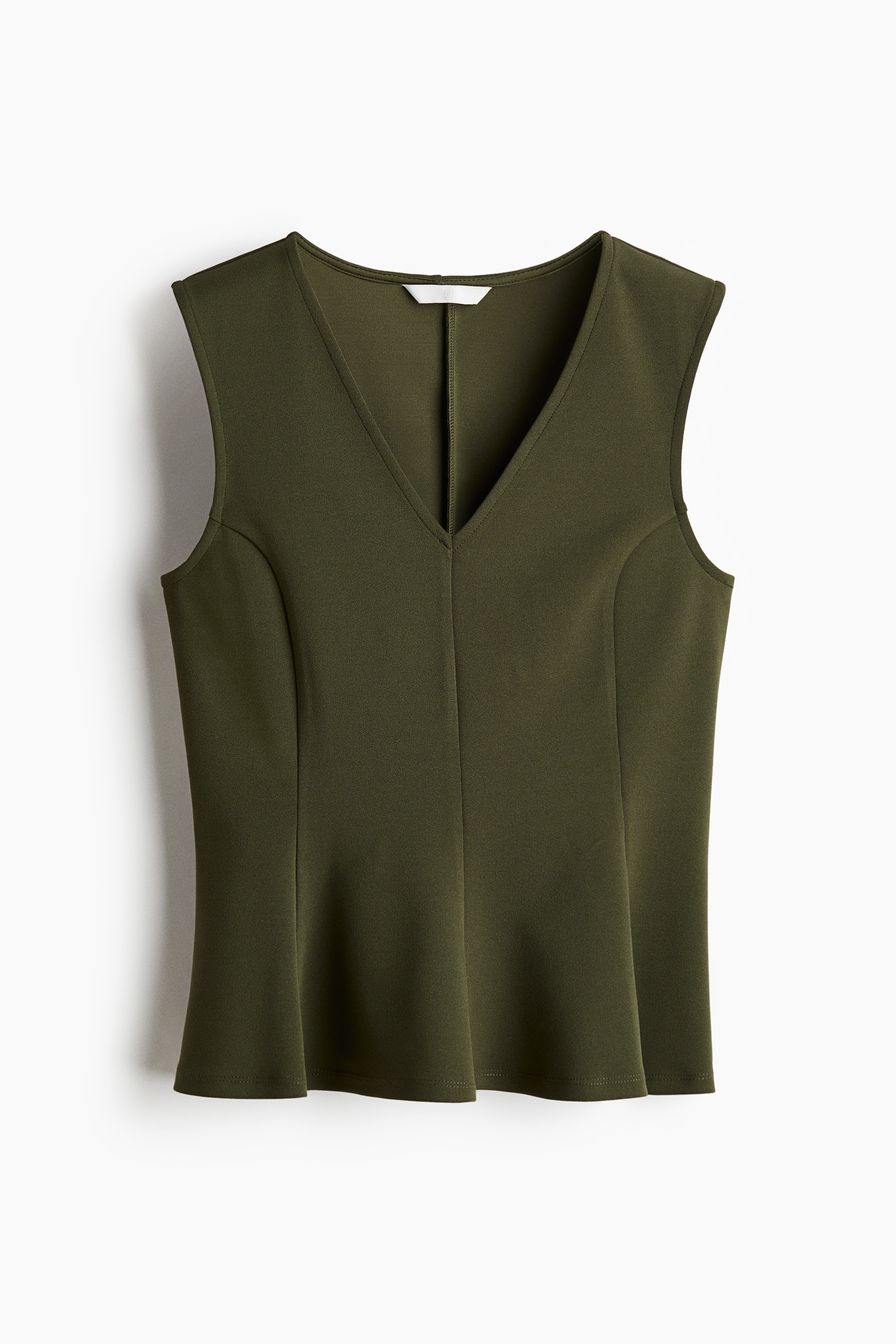 Peplumlu İnterlok Üst - Koyu yeşil/Bordo