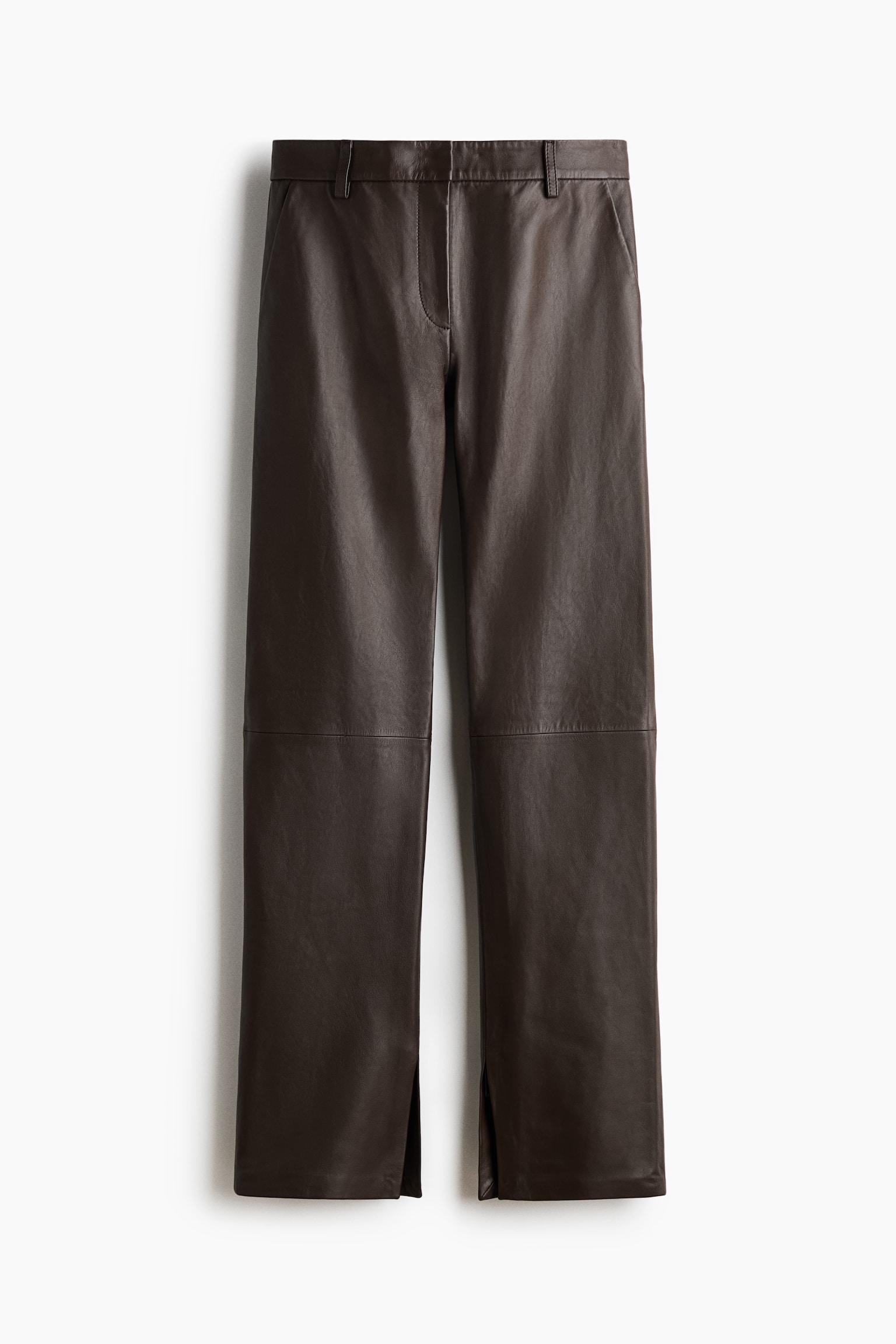 Pantalón de piel - Marrón oscuro/Burdeos - 1
