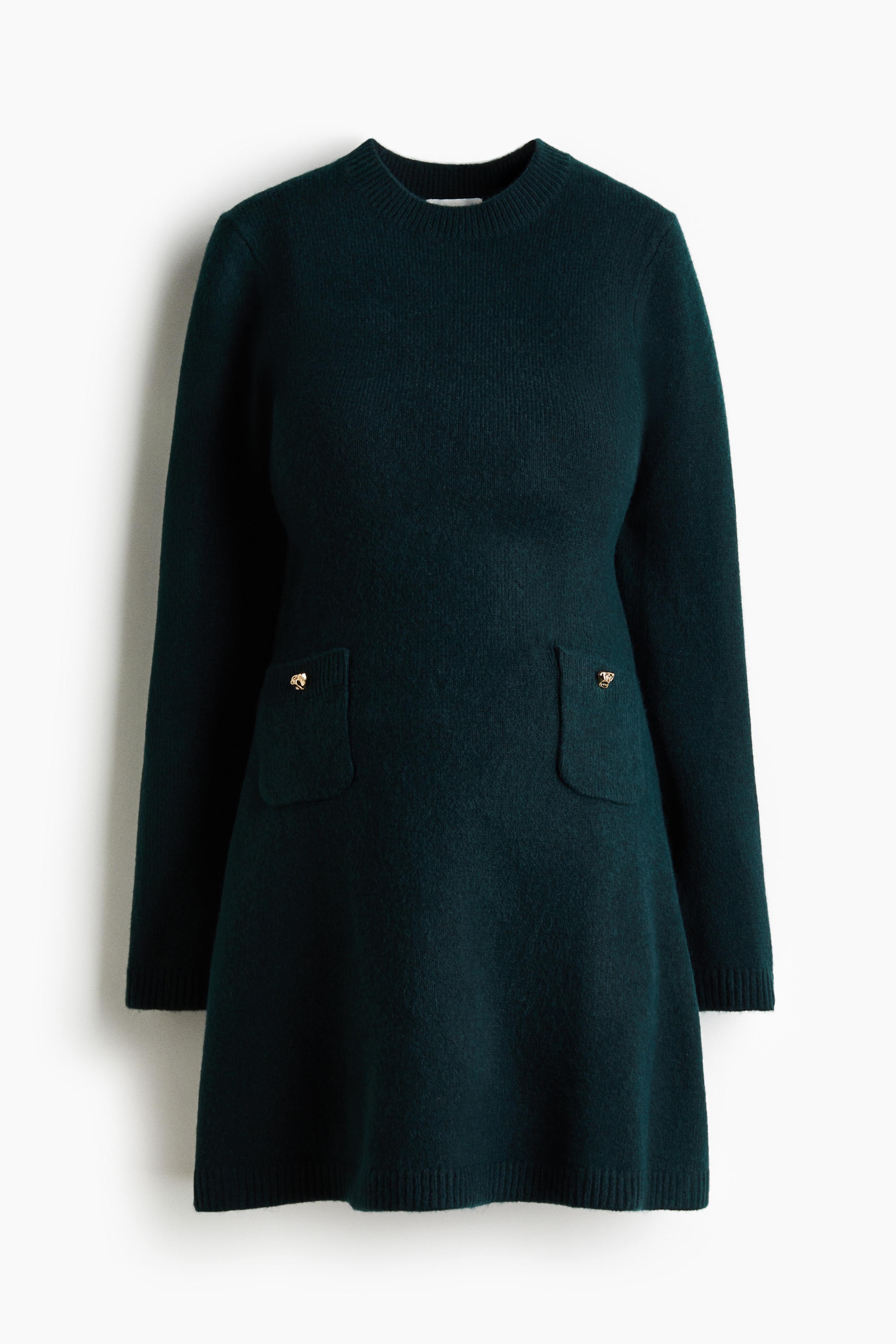 H & M - MAMA ニットフレアスカートワンピース - ターコイズ H & M - MAMA ニットフレアスカートワンピース - ターコイズ