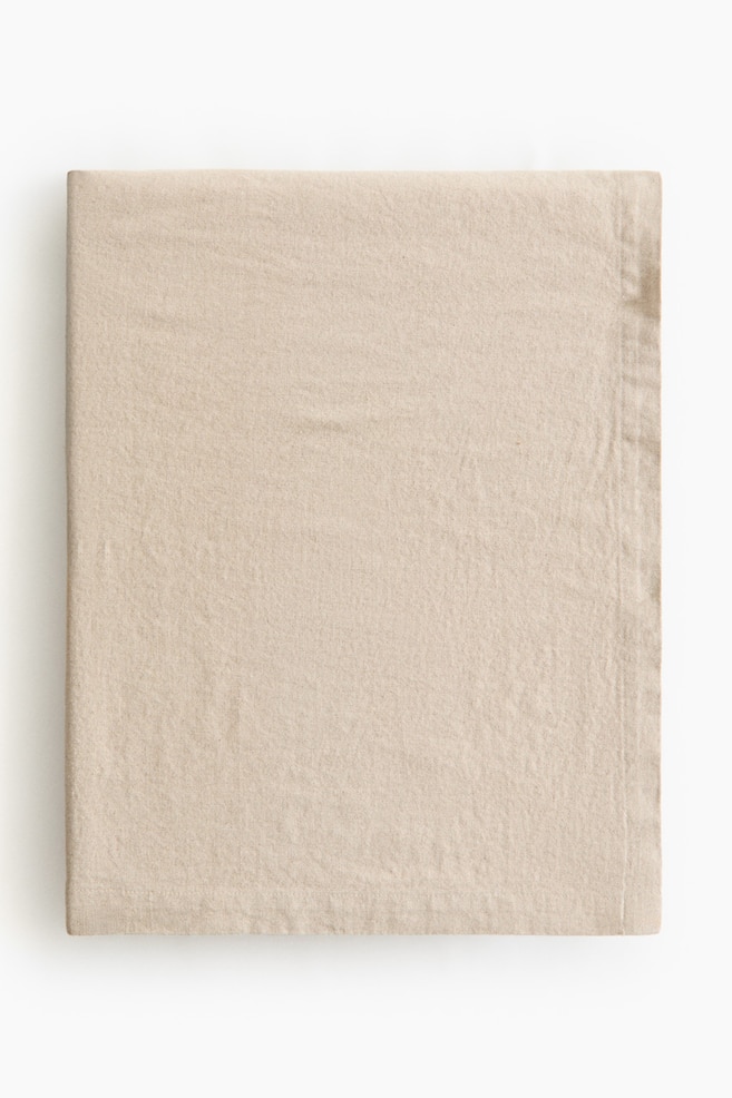 Tischdecke aus Leinenmix - Beige/Helles Mattblau/Dunkles mattes Graubraun/Cremefarben/Dunkelbraun - 1
