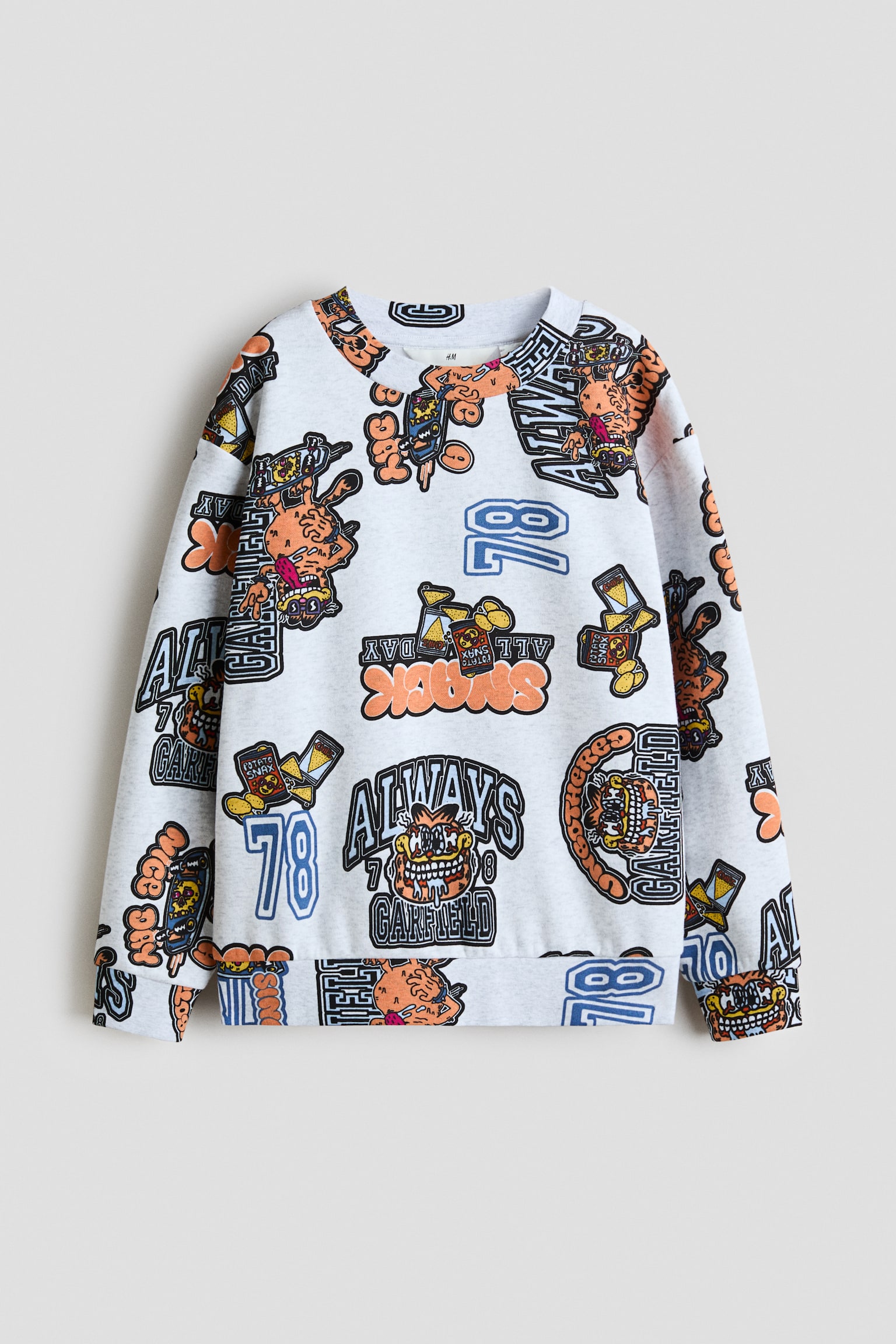 Sweatshirt med tryck - Ljusgråmelerad/Katten Gustaf/Brun/SmileyWorld®/Crèmevit/Pokémon
