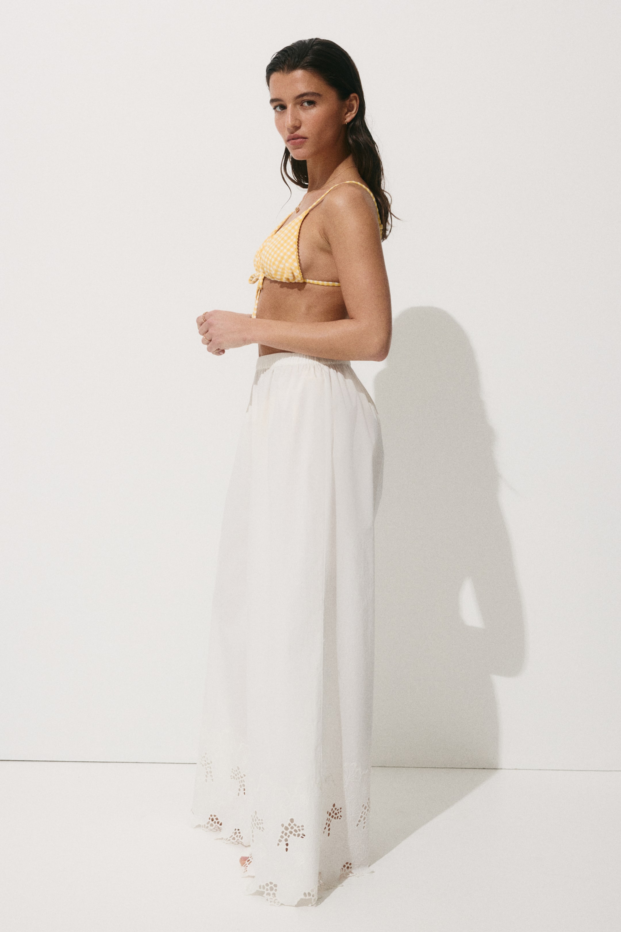 Женские брюки H&M Wide-Leg Poplin Beach Pants — фото 3