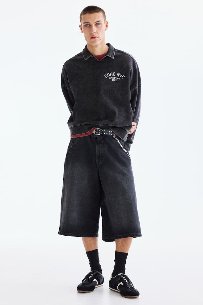 Oversized Rugby Sweatshirt - Washed black/Soho NYC/Light blue/Soho NYC - 4