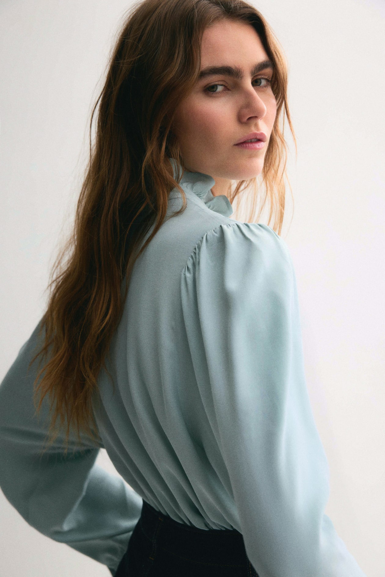 Ruffle-Collar Viscose Blouse - image 3