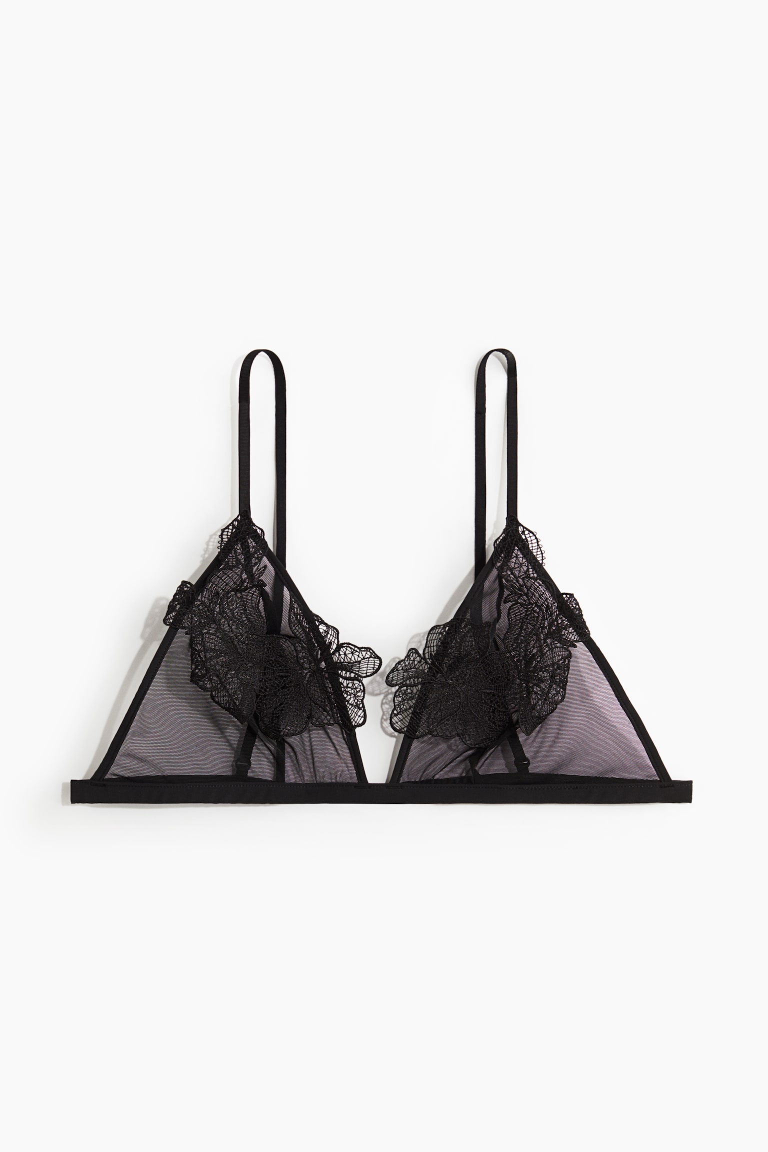 Soft embroidered bra - Black - 1