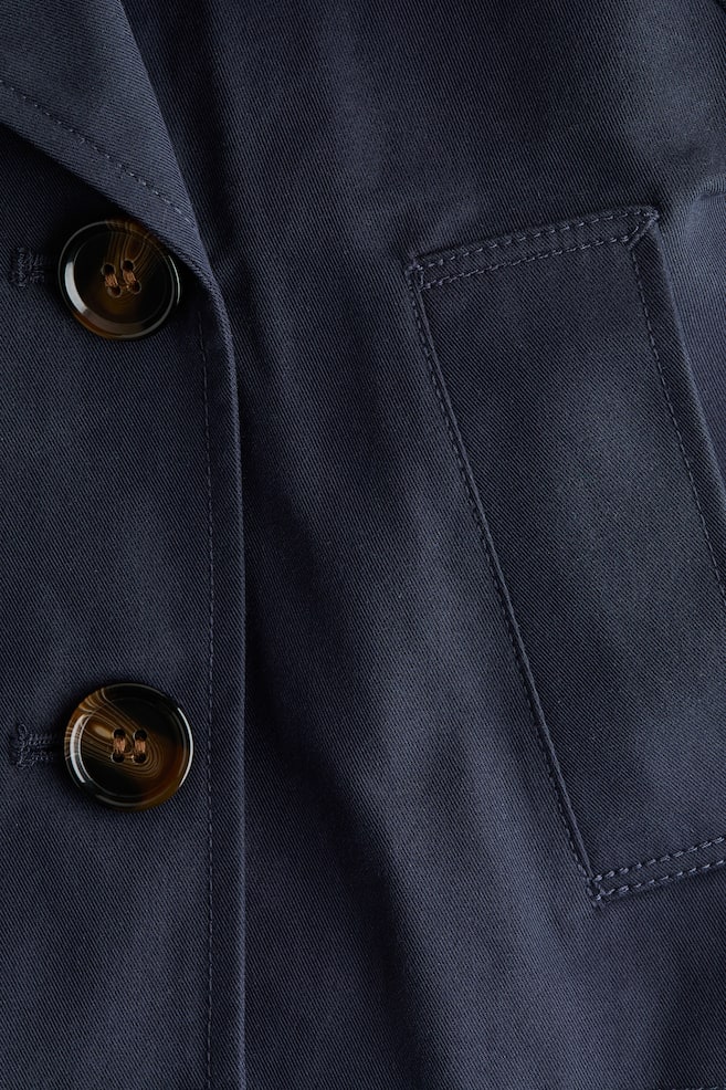 Short twill trench coat - Navy blue/Light beige - 2