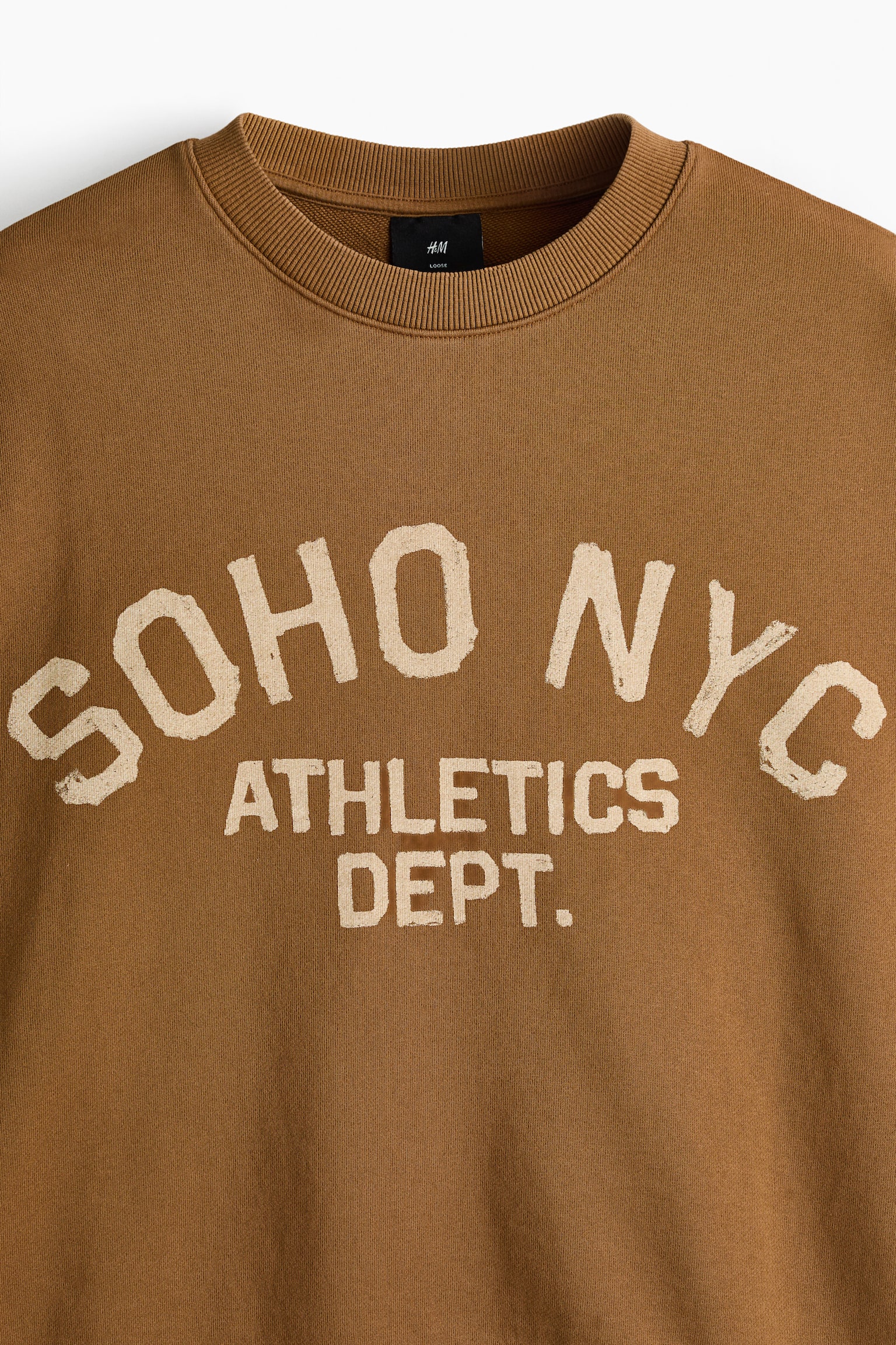 Loose Fit Printed Sweatshirt - Dark beige/SoHo NYC/Dark blue/INTL. 94 - 5