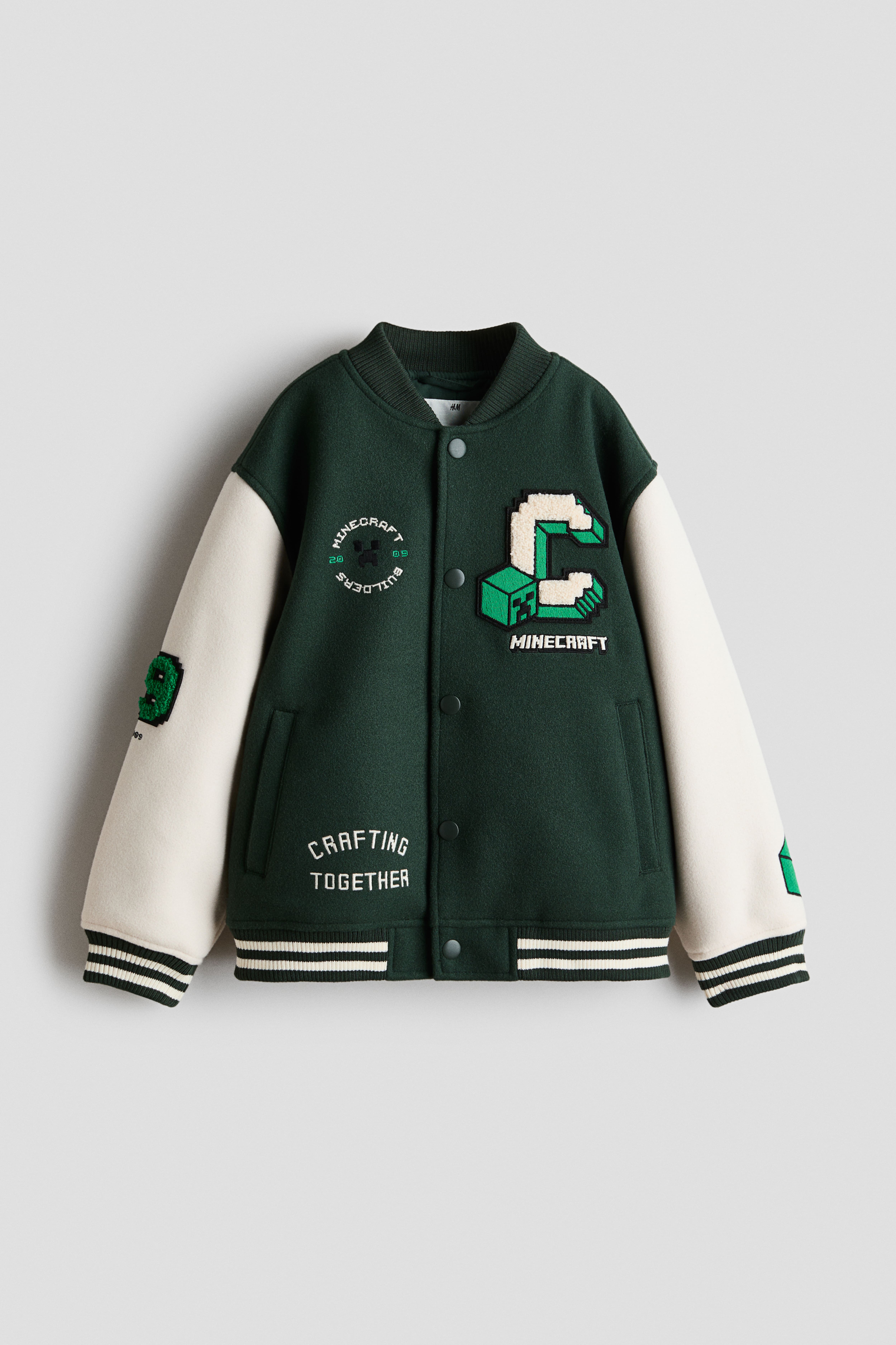 Motif-Detail Baseball Jacket