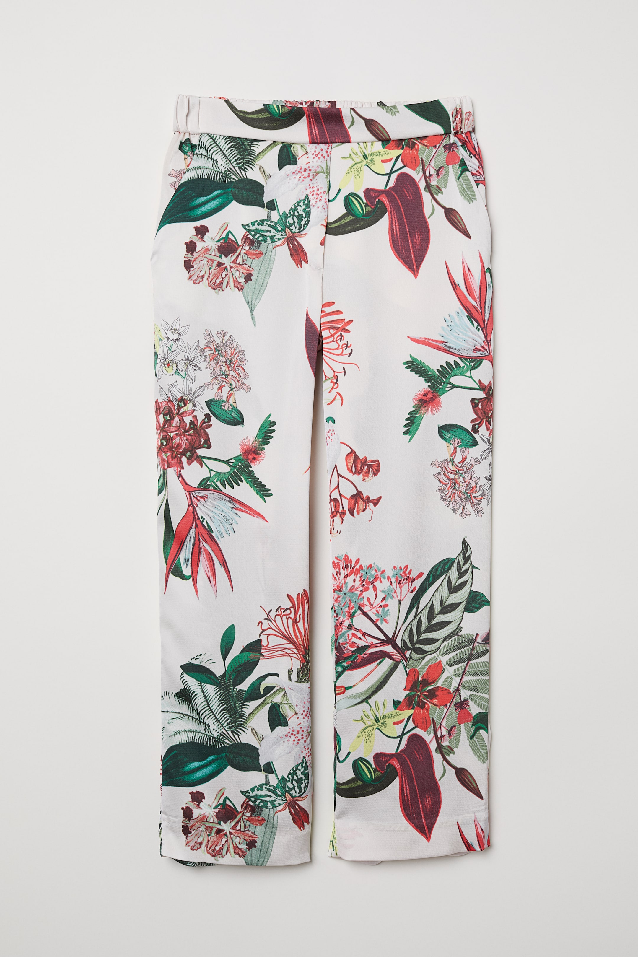 View larger image: Ankle-length trousers - White/Floral - Ladies | H&M IE 1