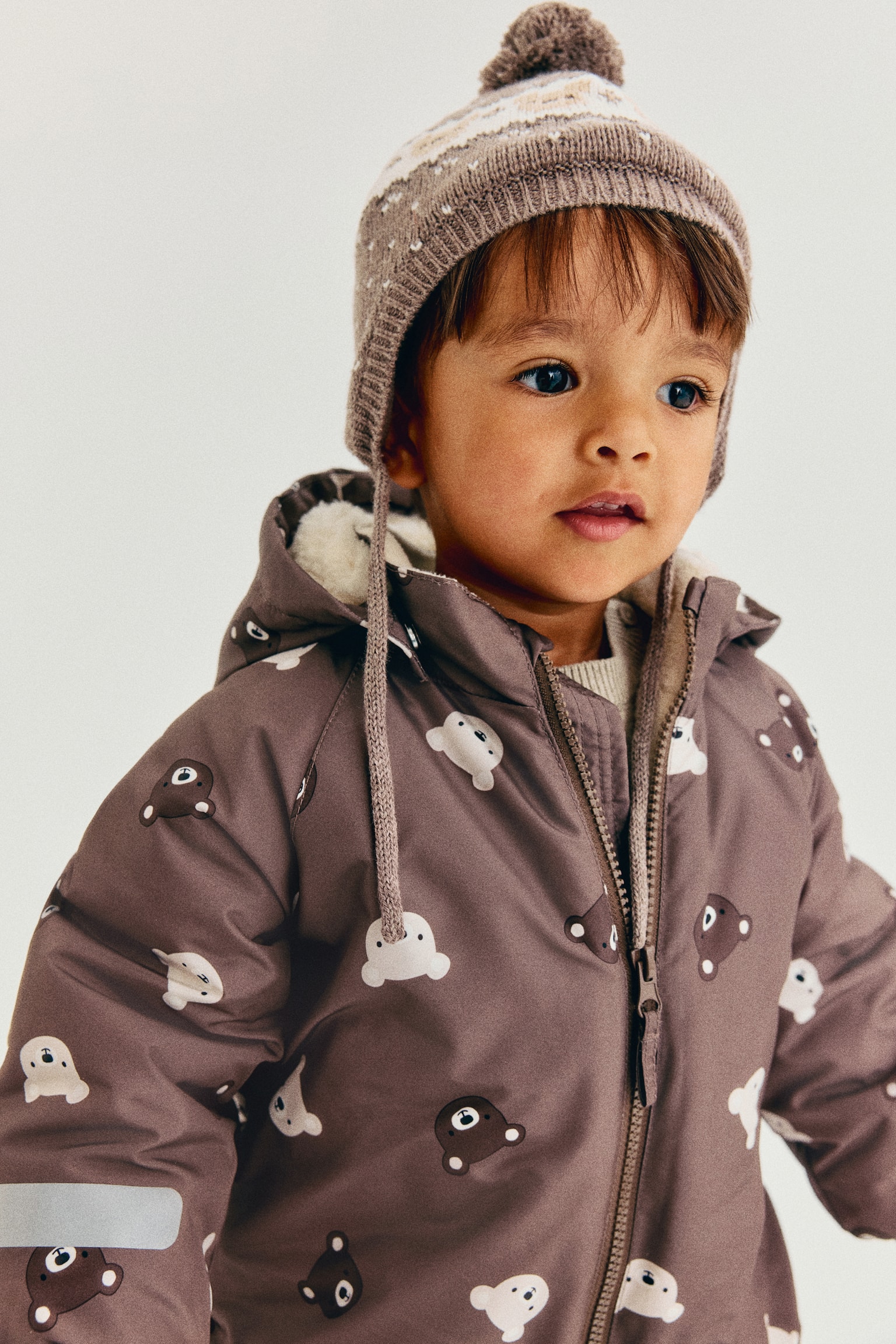 Детский комбинезон H&M Water-Repellent Snowsuit, цвет: Коричневый — фото 3